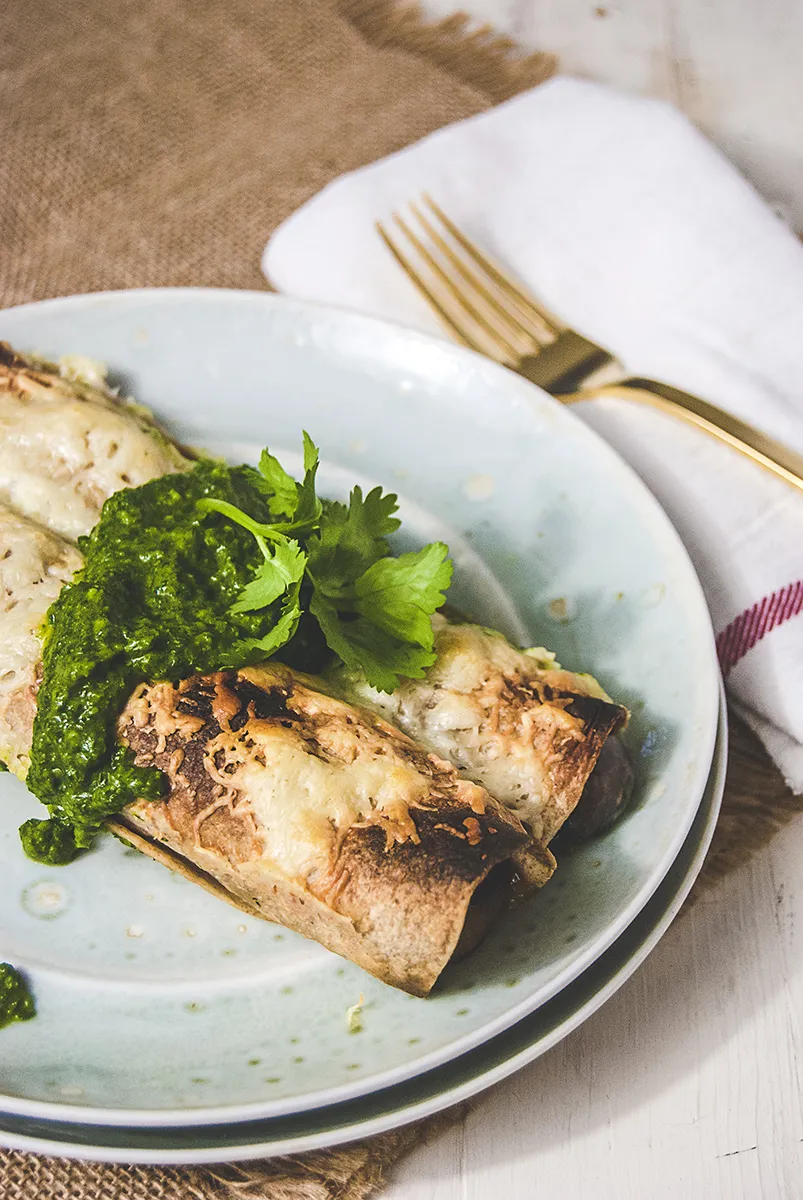 Fresh Spinach and Mushroom Enchiladas