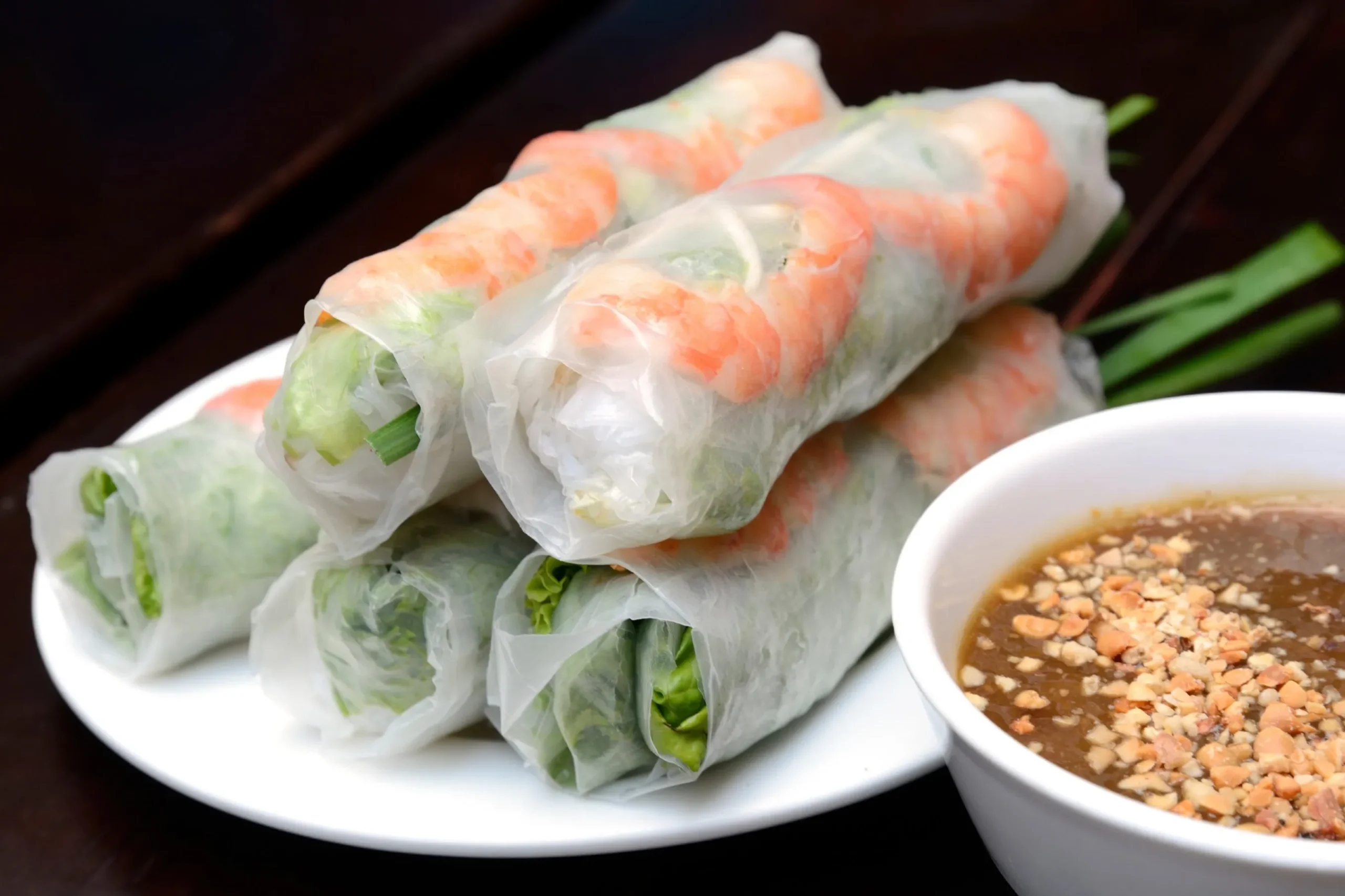 Fresh Spring Rolls with Peanut Sauce