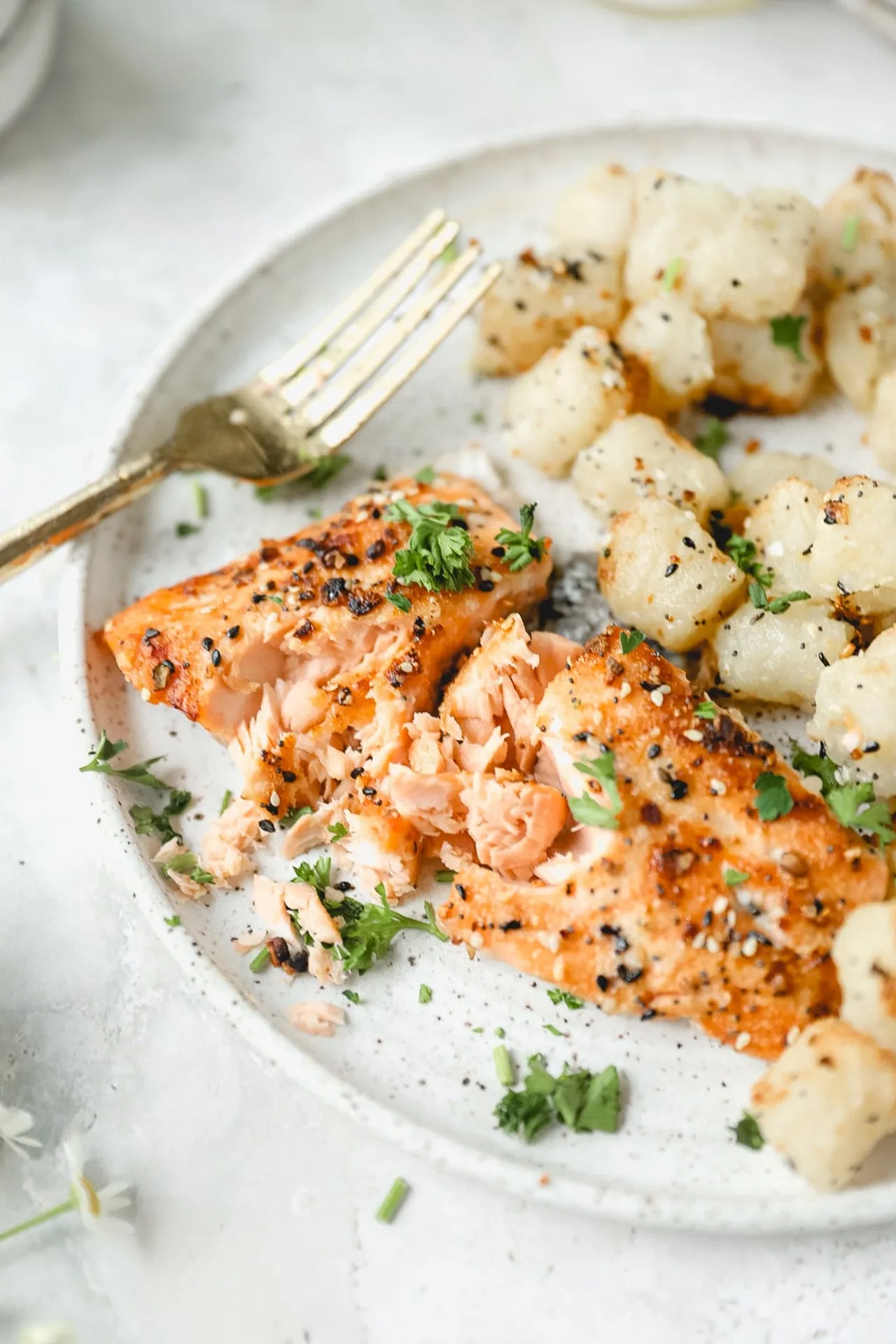 Fried Gnocchi and Salmon