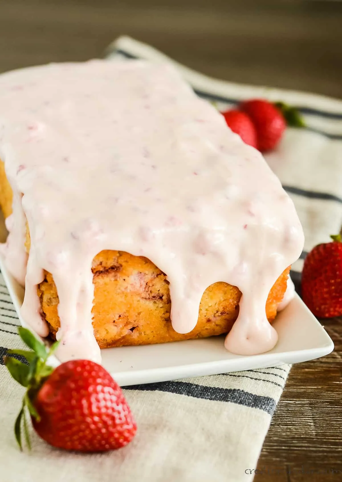 Frosted Strawberry Pound Cake