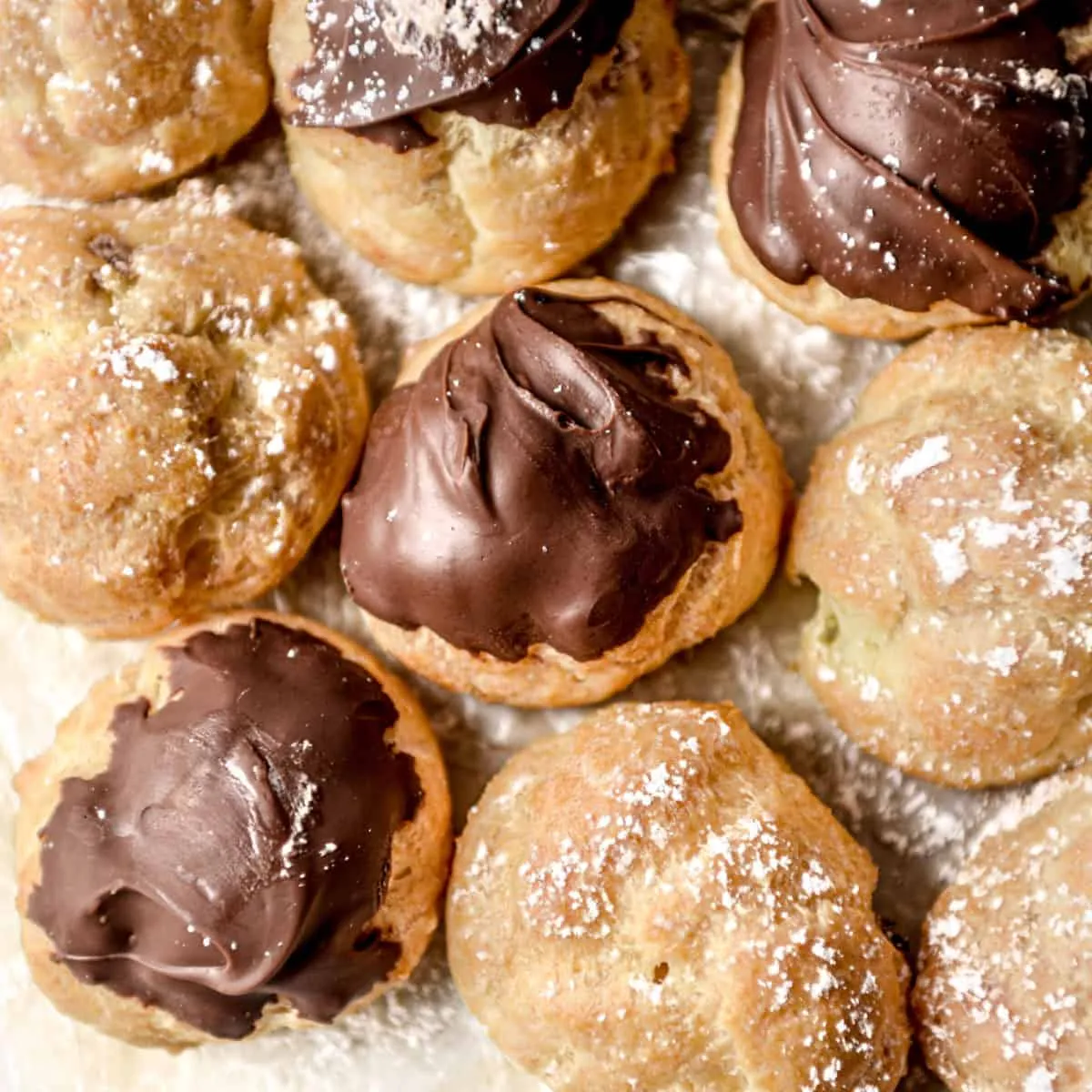 Frozen White Chocolate Cream Puffs