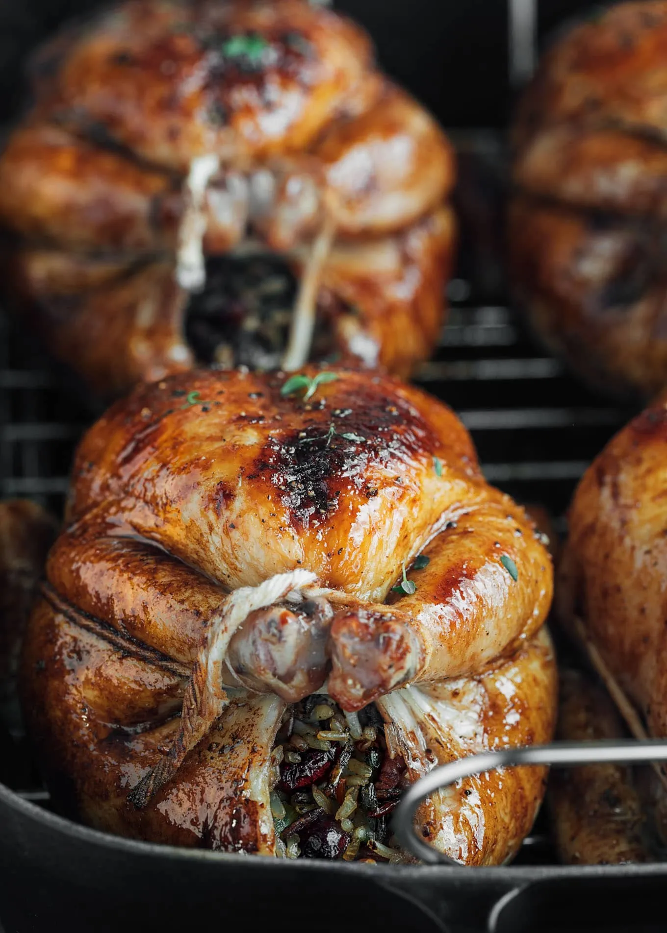 Fruit Stuffed Cornish Hens