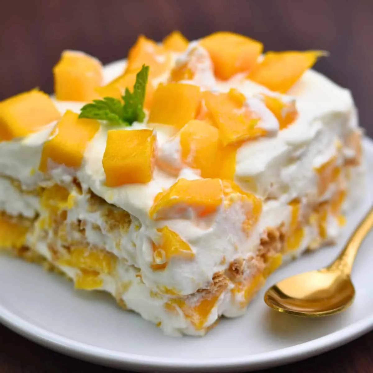 Fruit and Cream Icebox Cake with Mango and Raspberries