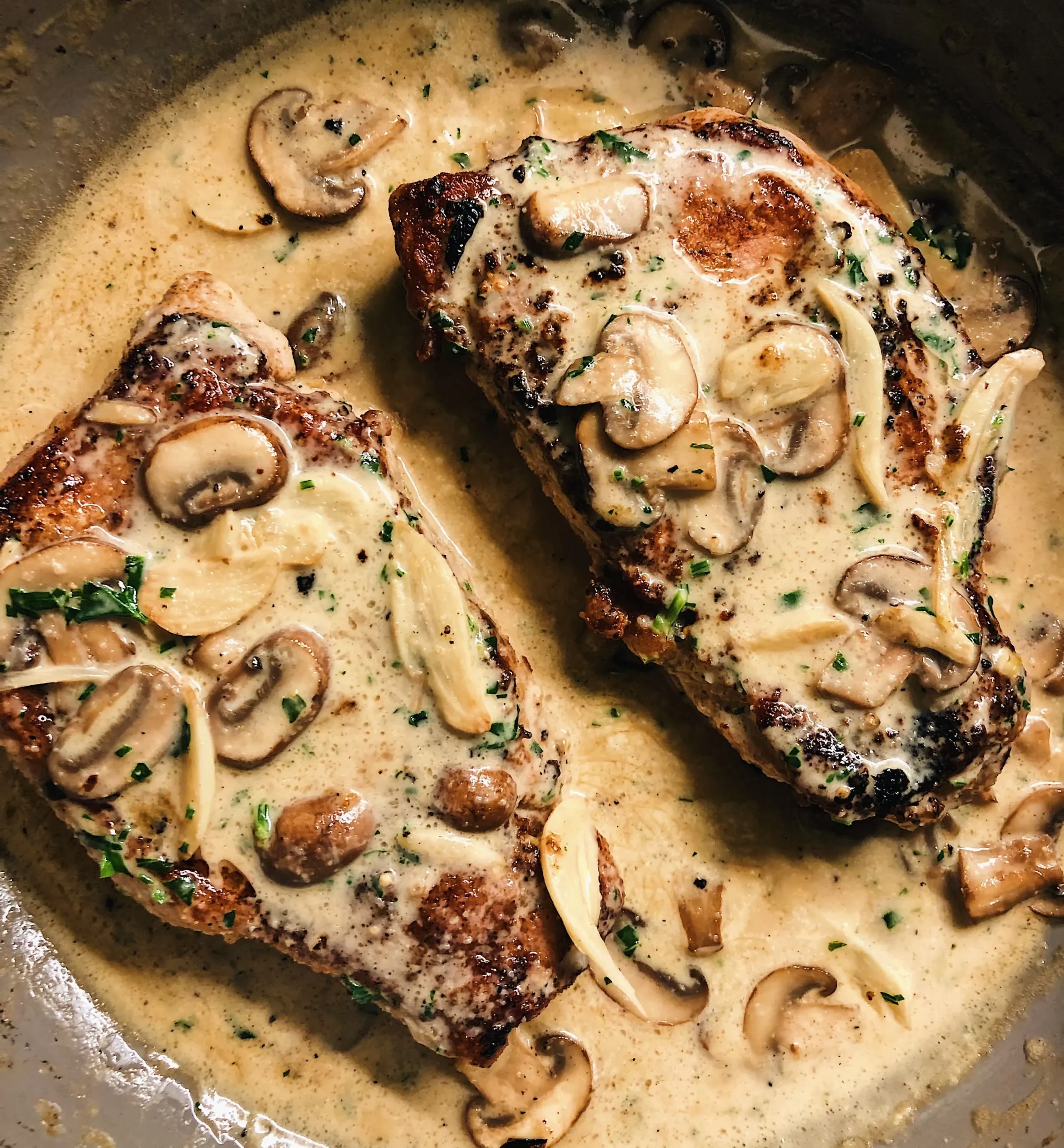 Garlic Mushroom Pork Chops