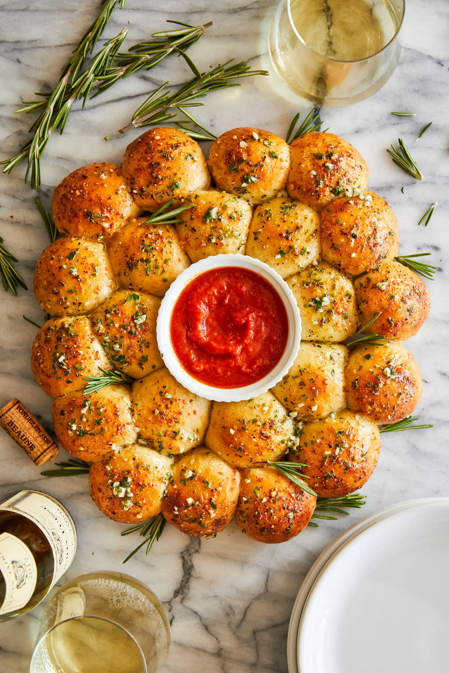 Garlic Parmesan Bread Wreath