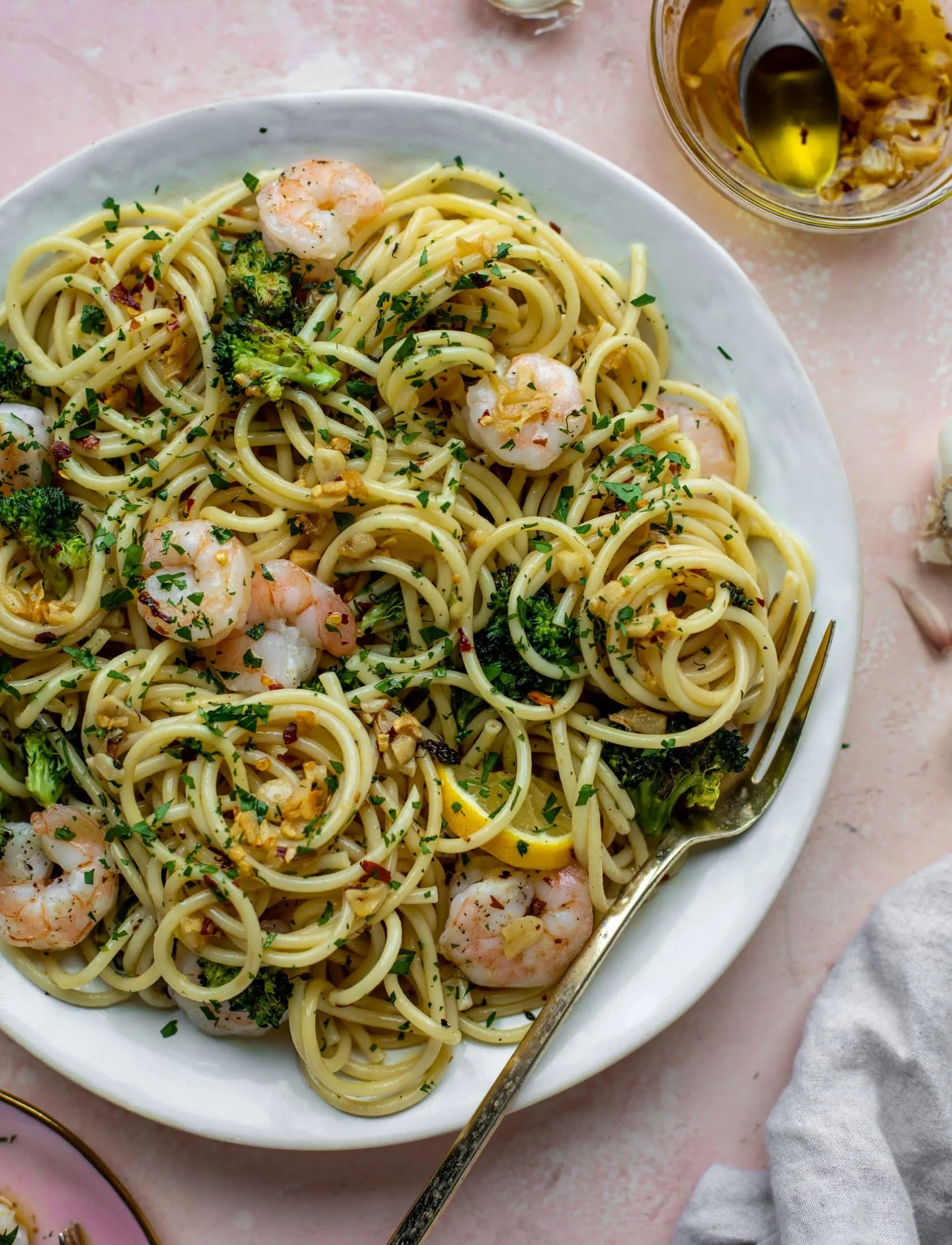 Garlic Shrimp Bucatini Pasta