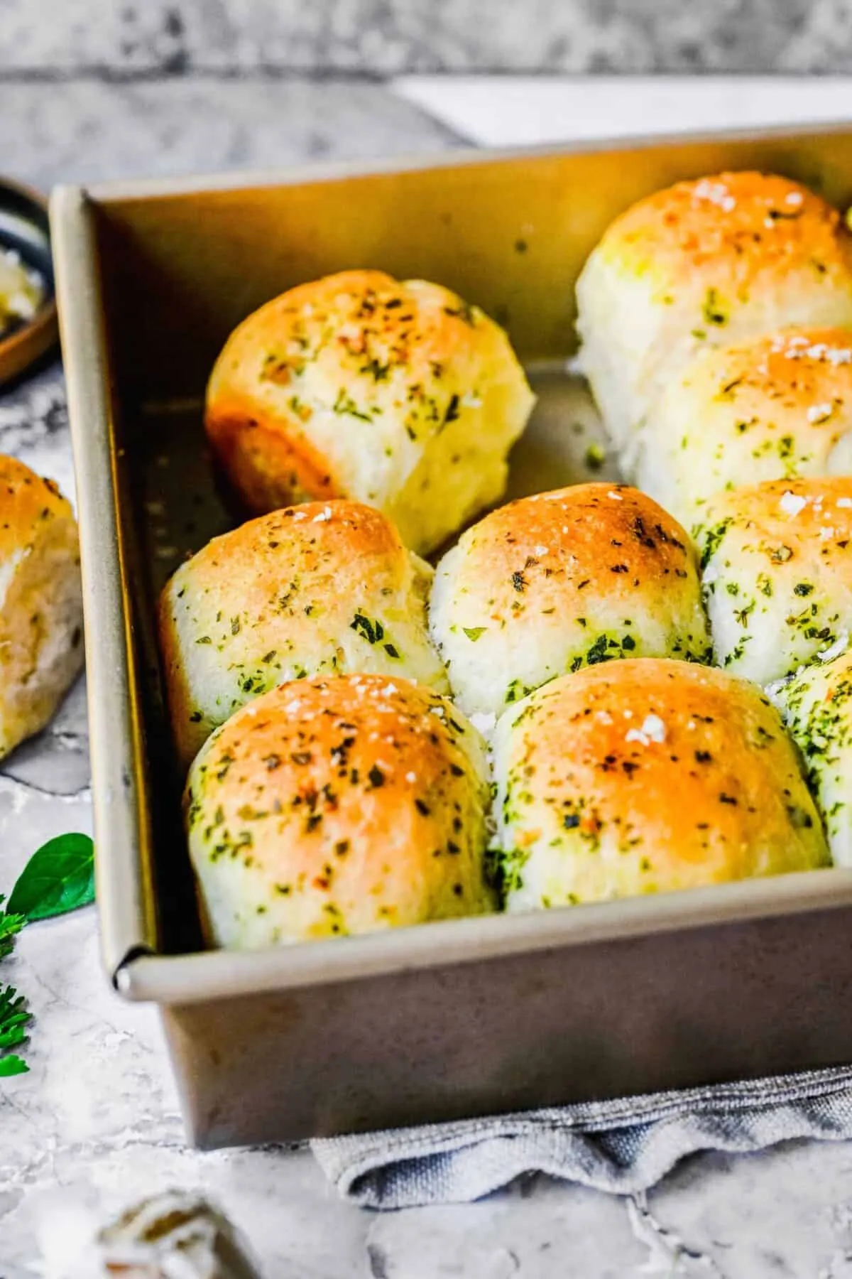 Garlic and Herb Parker House Rolls