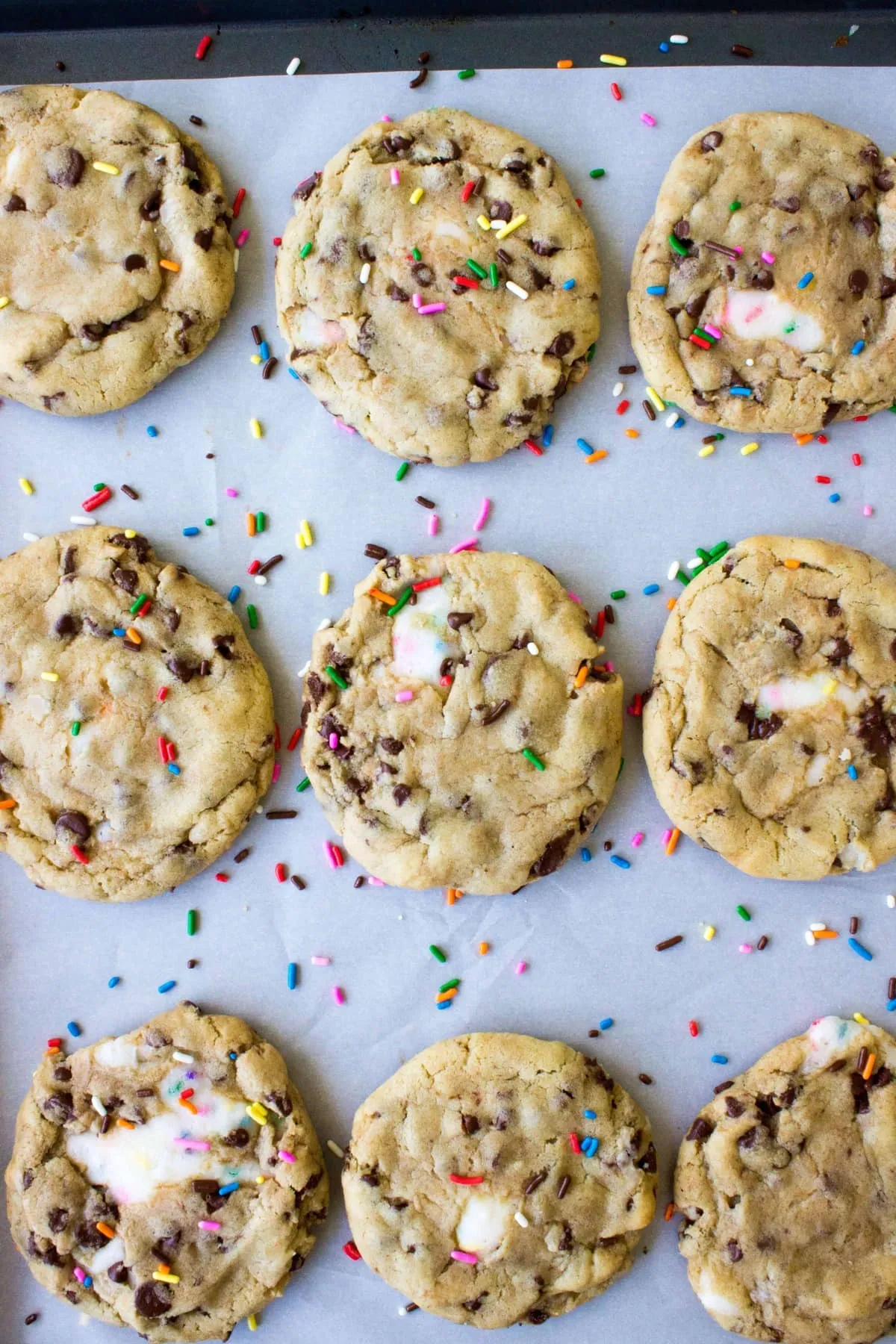 Giant Funfetti Chocolate Chip Cookies