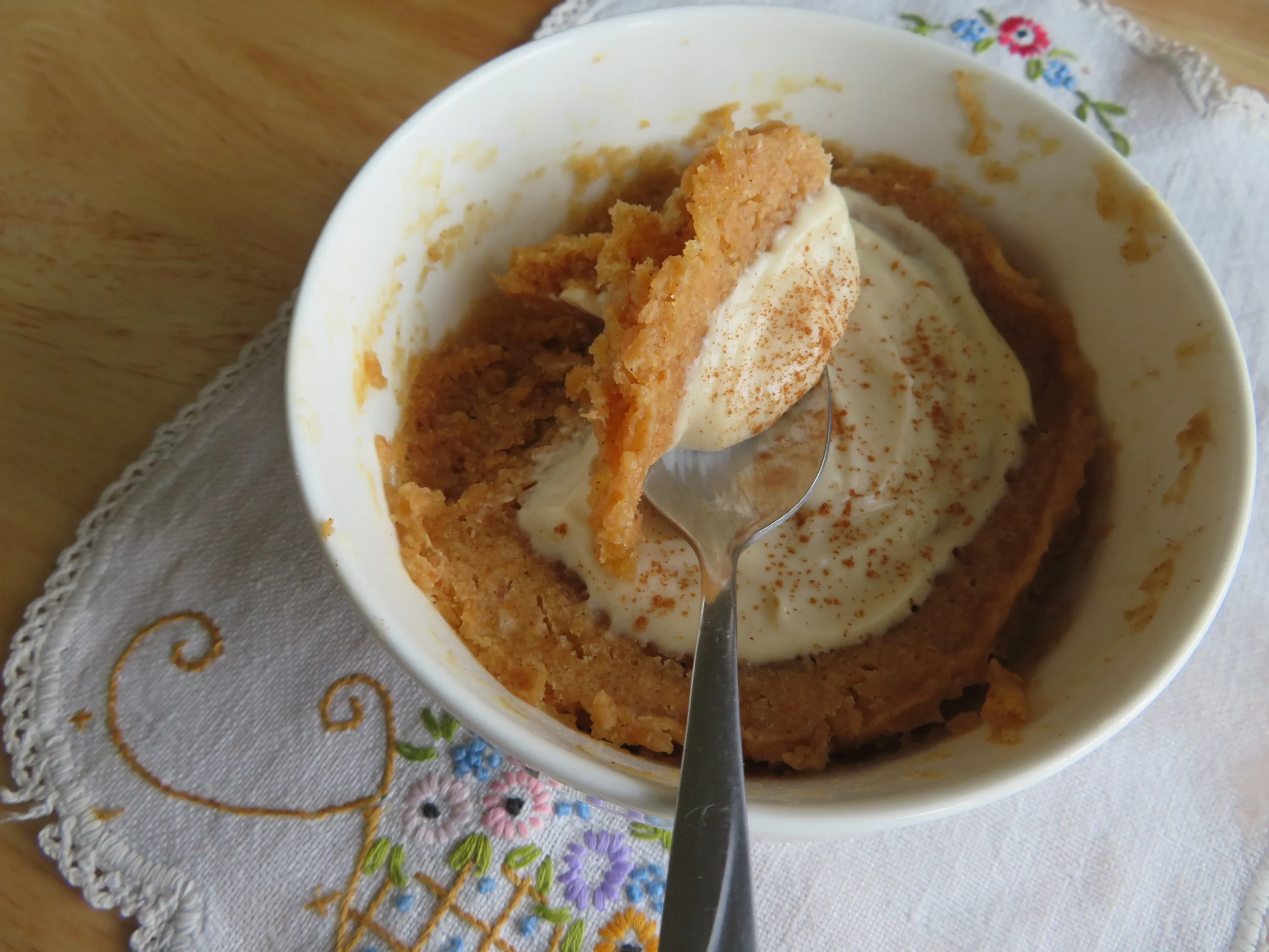 Glazed Carrot Cake in Mug Sugar Free