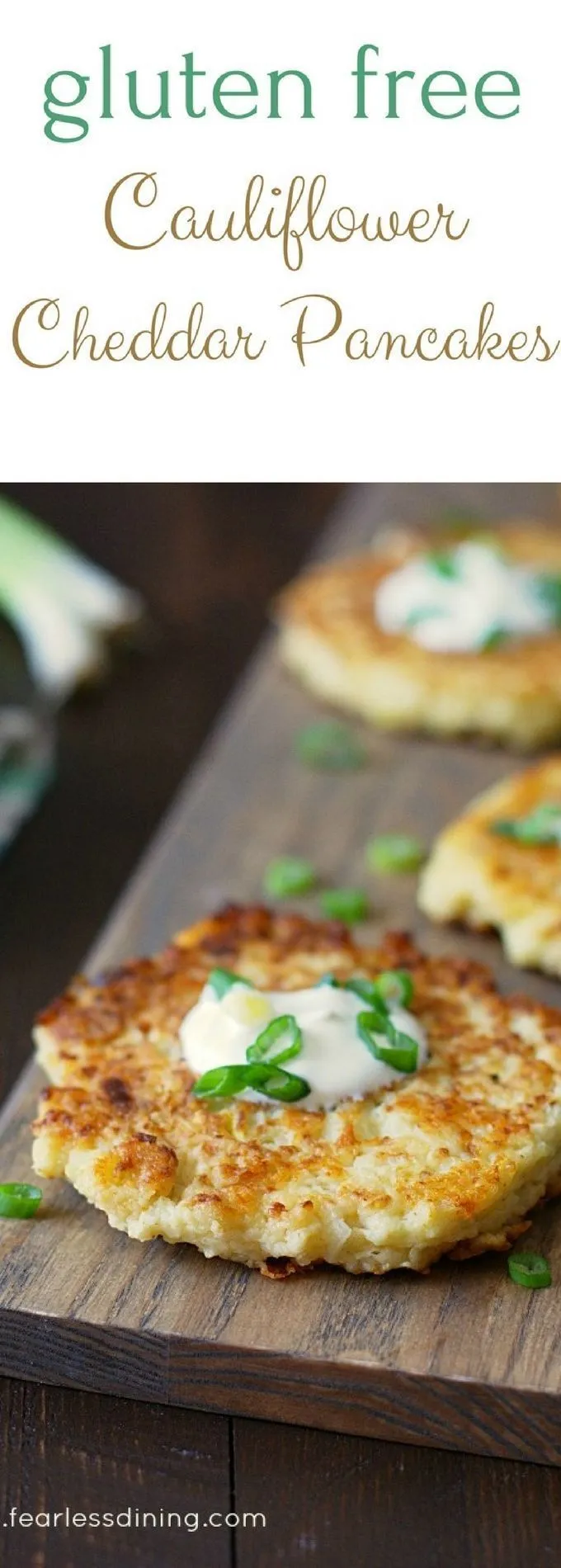 Gluten Free Cauliflower Cheddar Pancakes