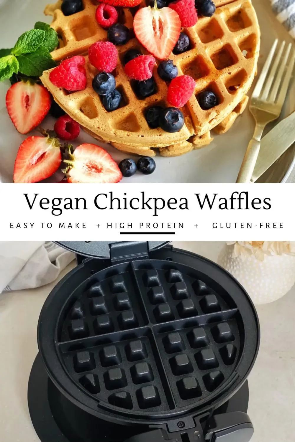 Gluten Free Cheesy Chickpea Waffles