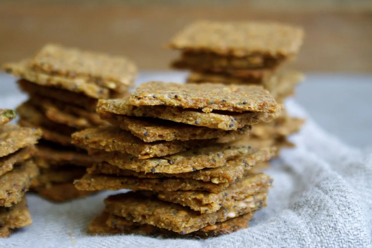 Gluten Free Flax Poppy Crackers