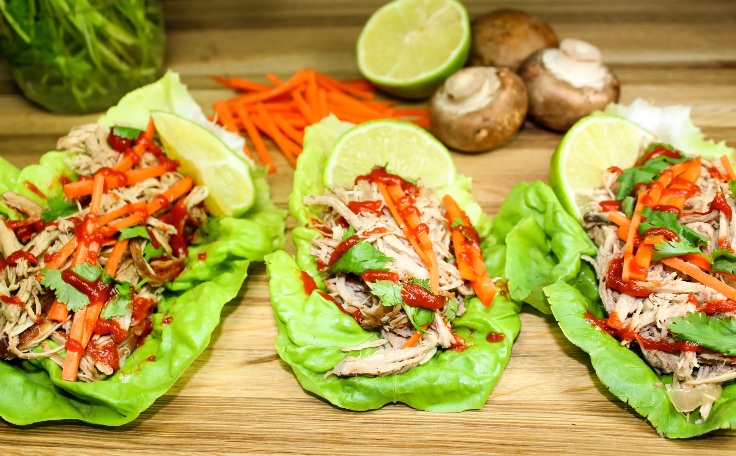 Gluten Free Slow Cooker Pork Stuffed Lettuce Wraps
