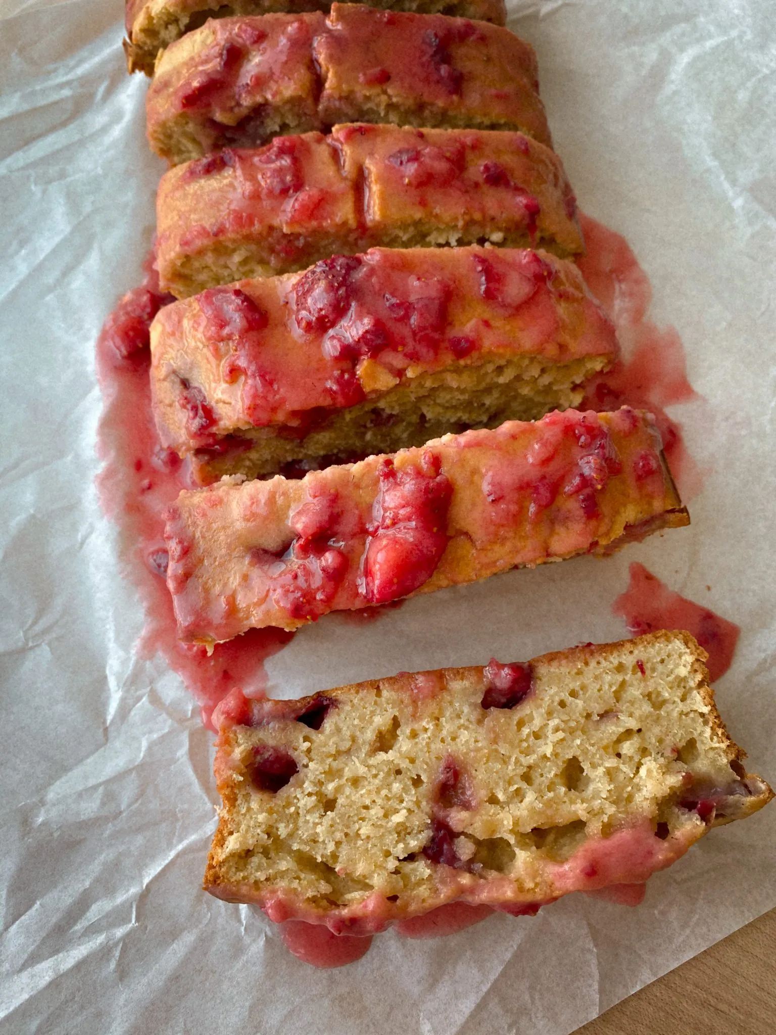 Gluten Free Strawberry Lemon Loaf with Strawberry Glaze