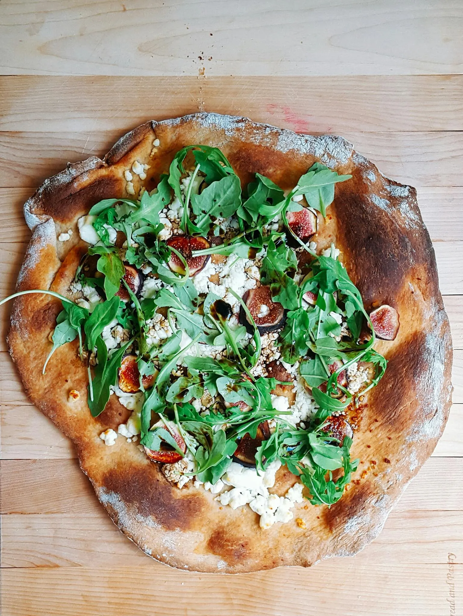 Goat Cheese Fig Ham Pizza