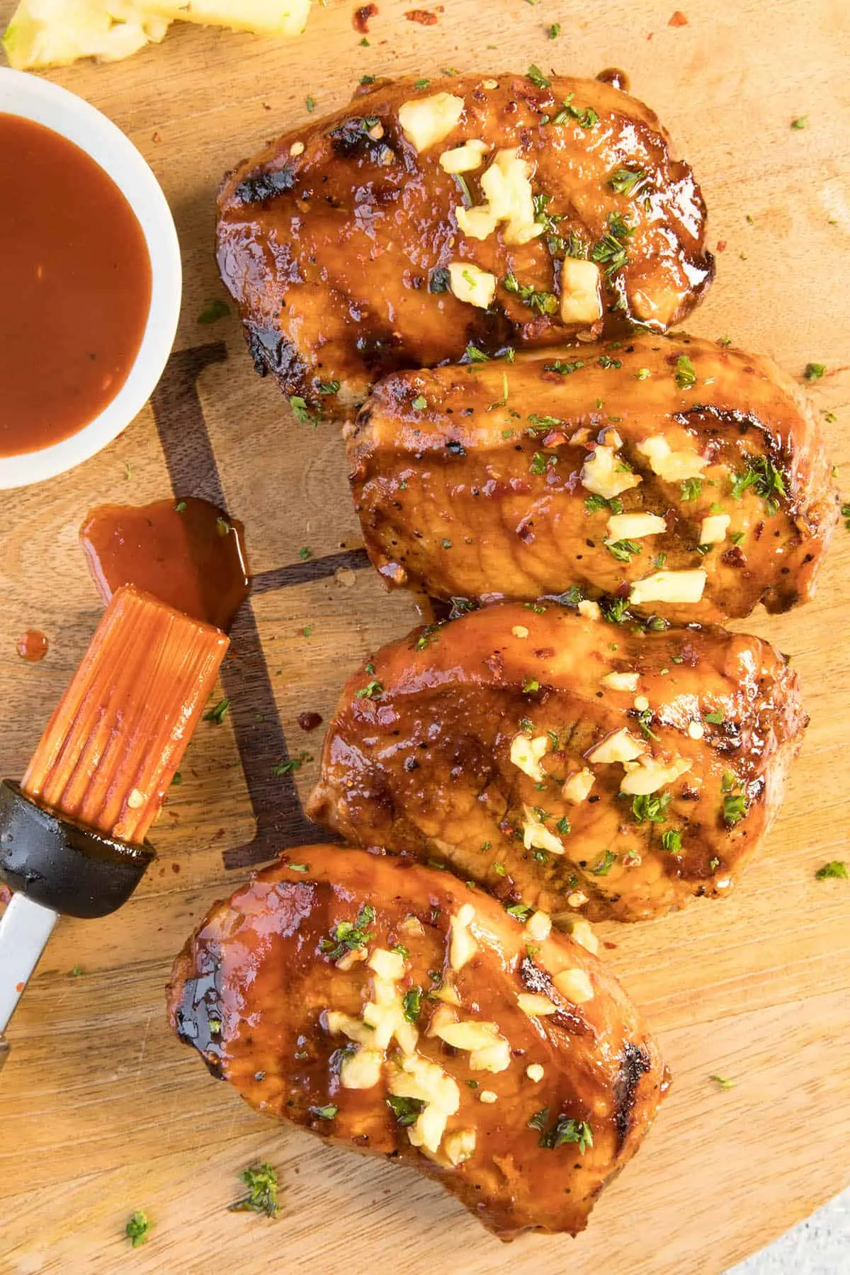 Gochujang Pork Chops with Pineapple Buns