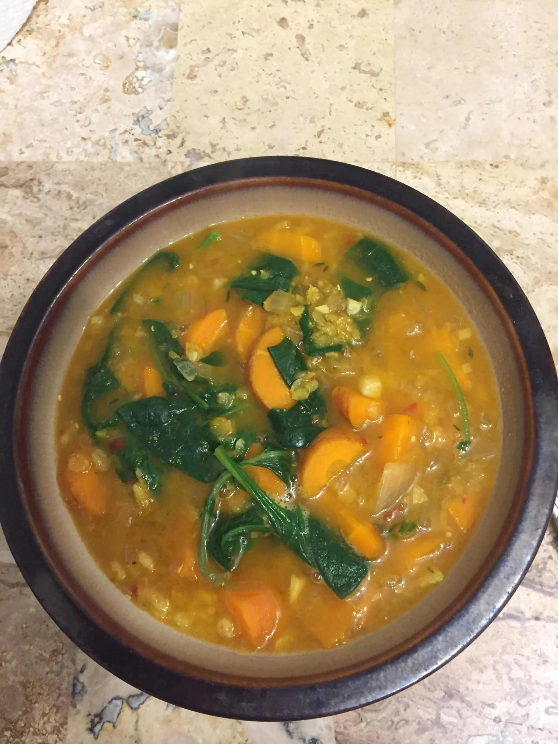 Golden Lentil Barley Soup