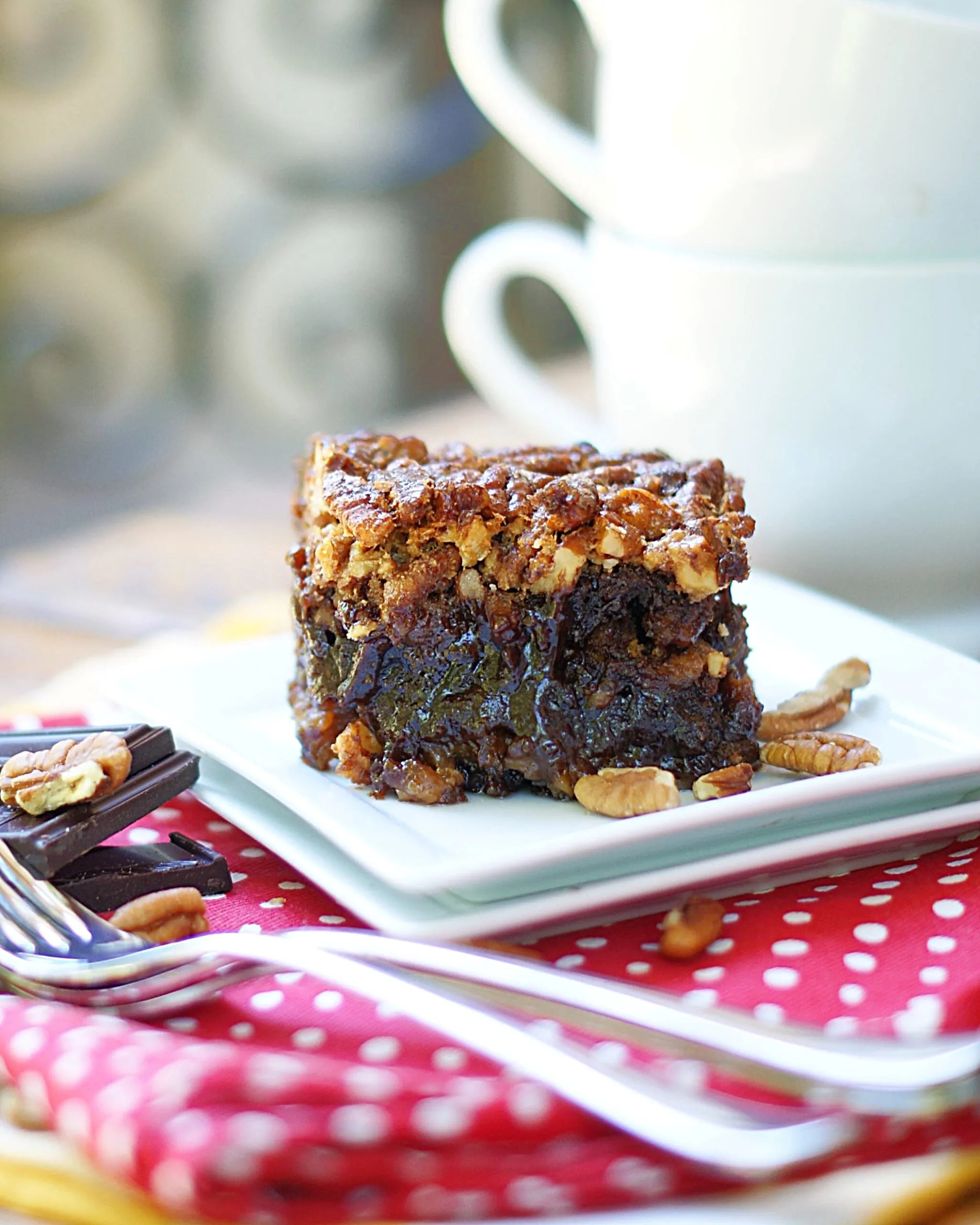 Gooey Black Bottom Pecan Pie Brownies