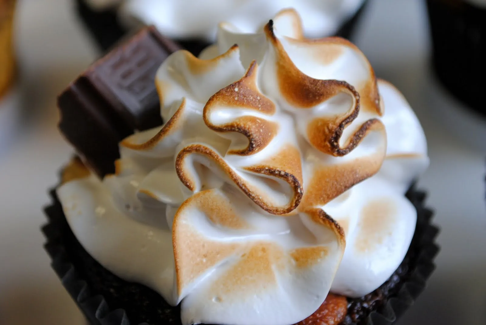 Gooey Chocolate S'mores Cupcakes