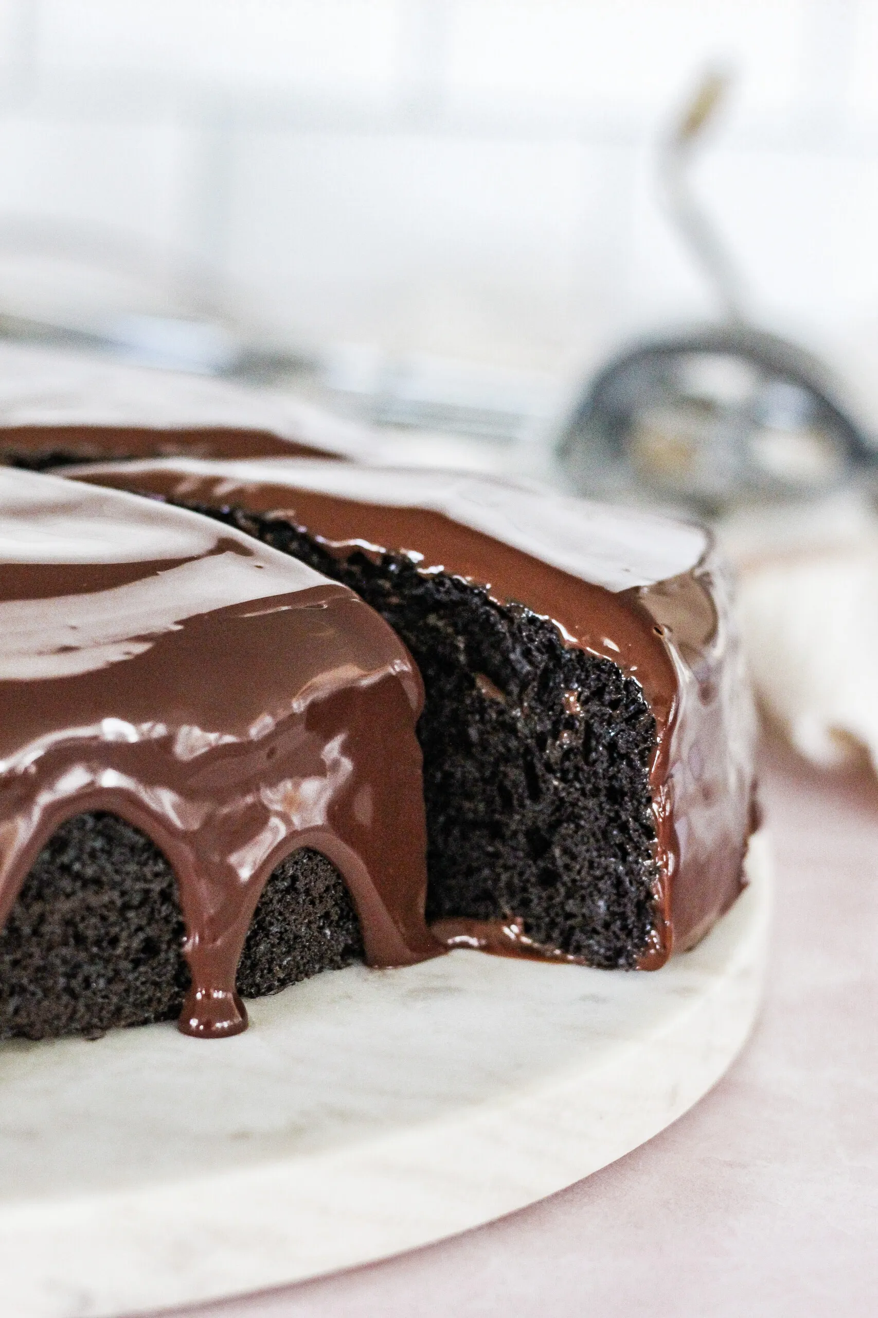 Grain Free Chocolate Cake with Dark Chocolate Ganache Frosting