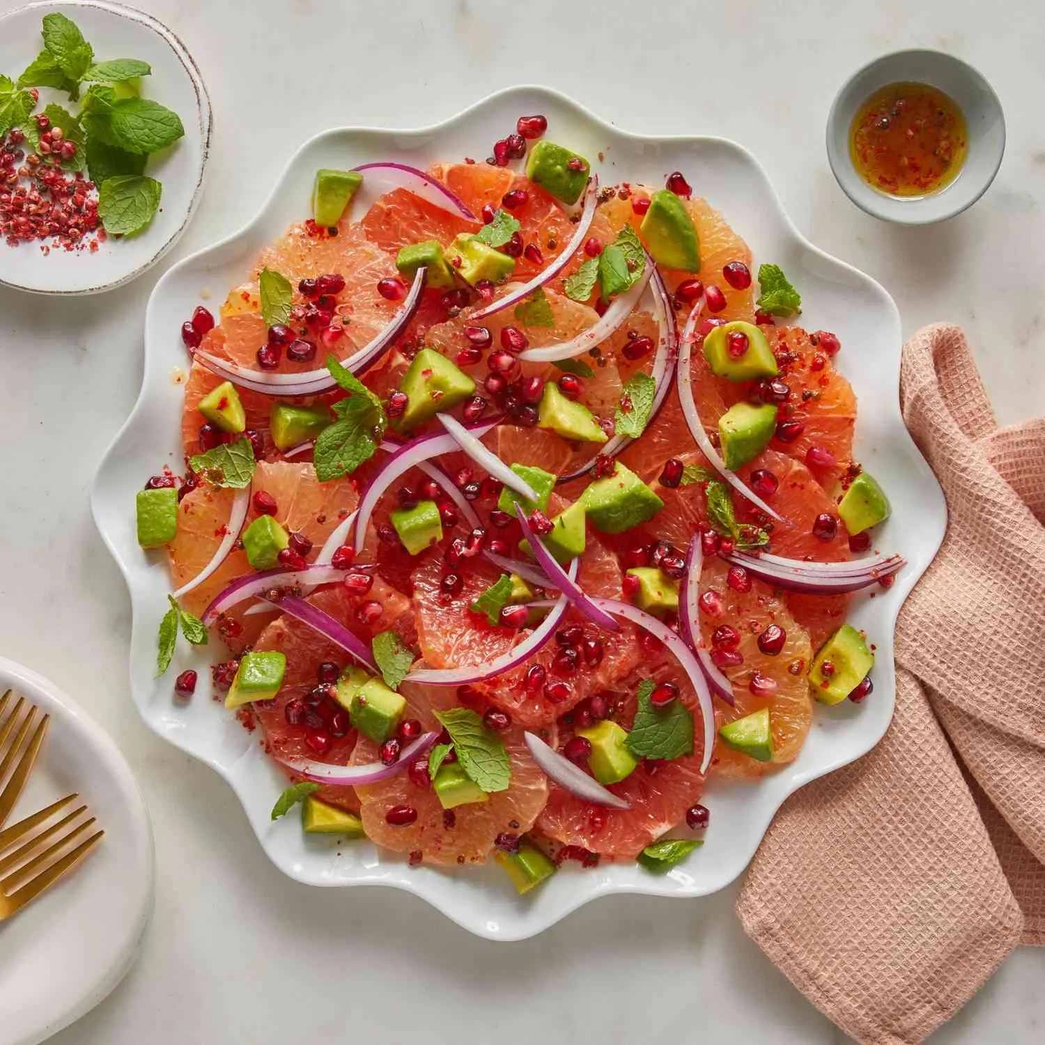Grapefruit Salad with Rosemary Honey Mojo