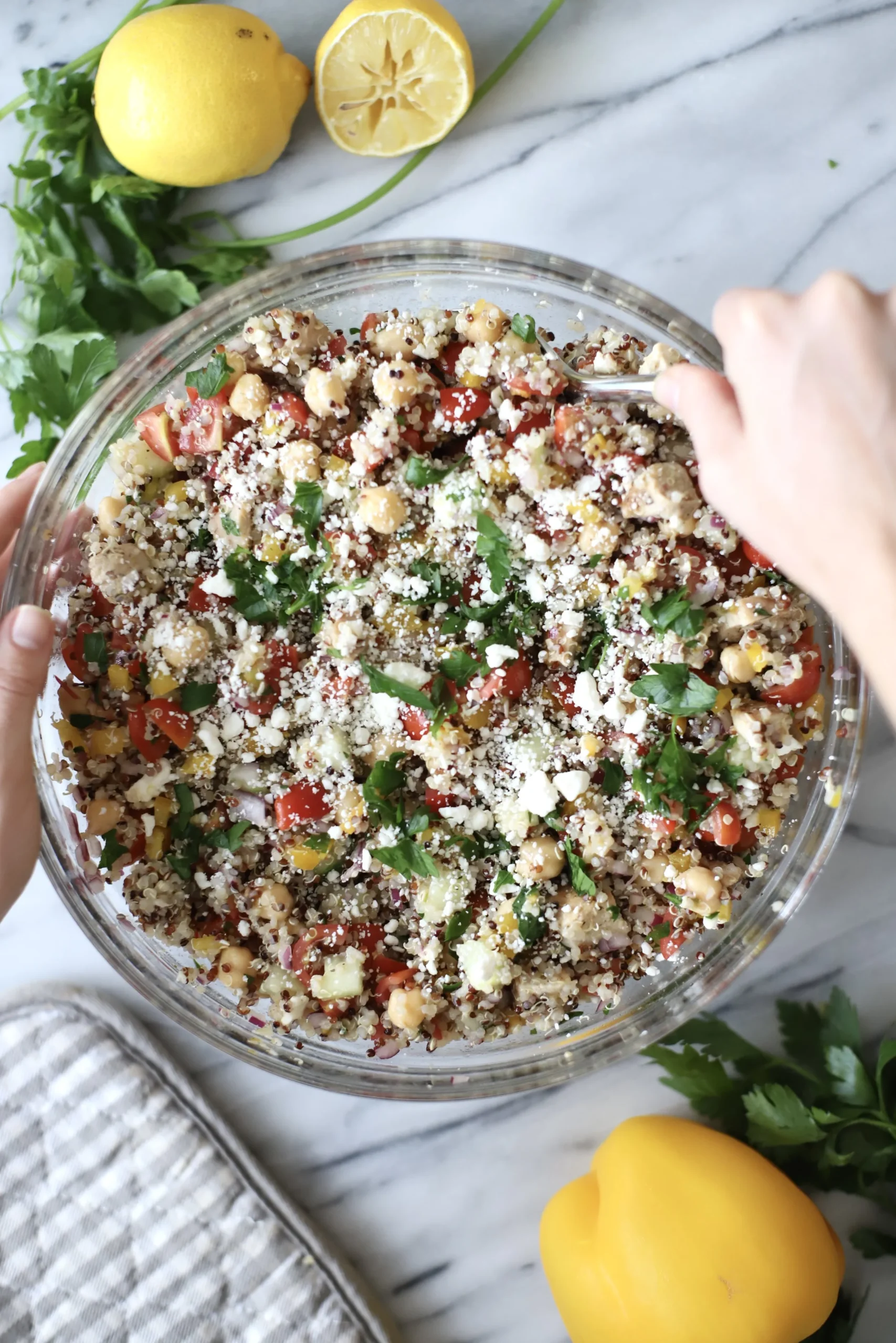 Greek Chicken Red Quinoa Salad