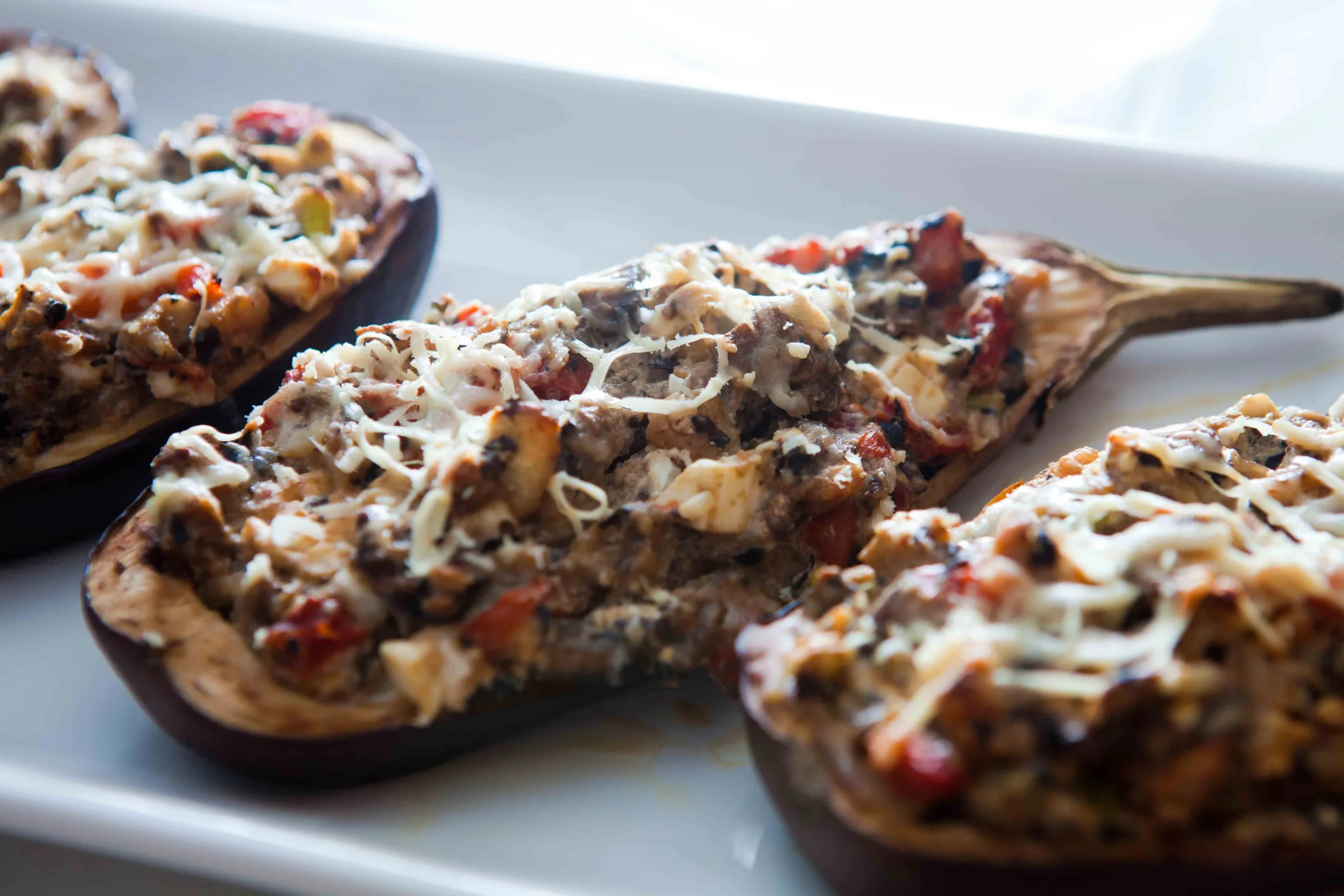 Greek Style Stuffed Eggplant