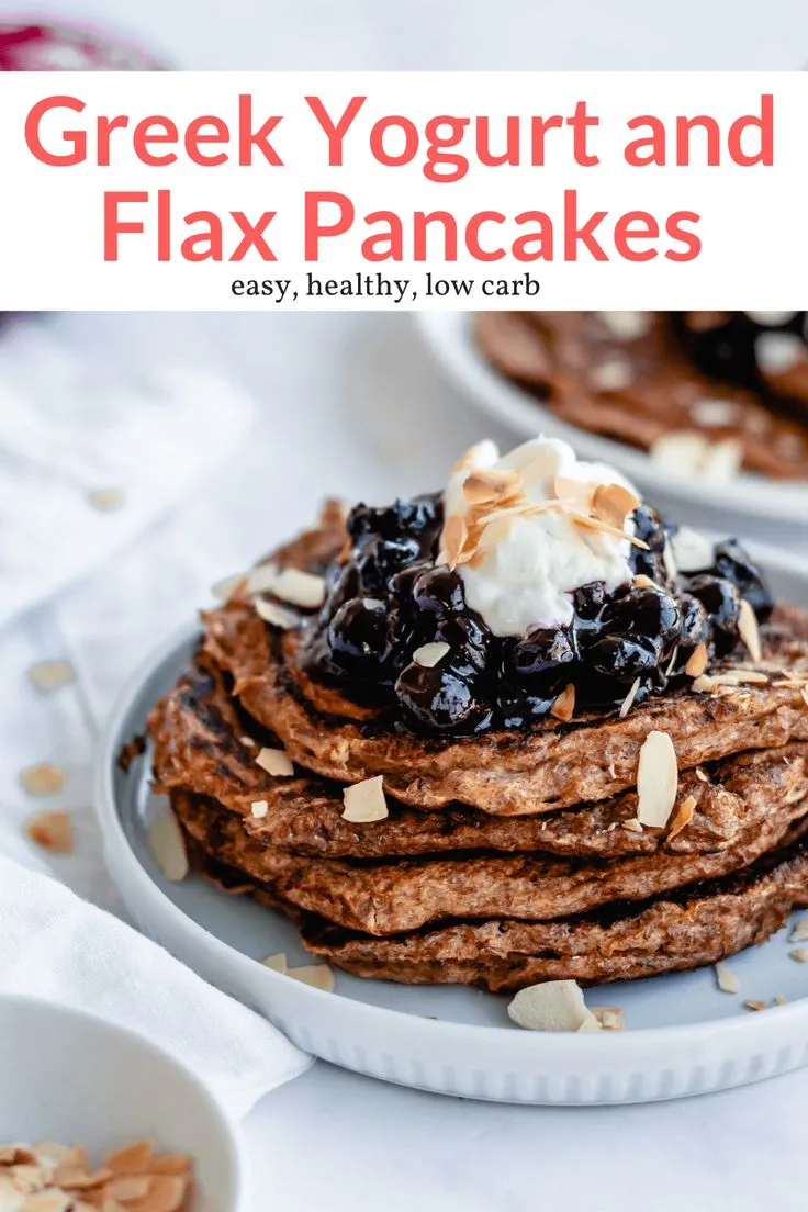 Greek Yogurt and Flax Pancakes with Berries