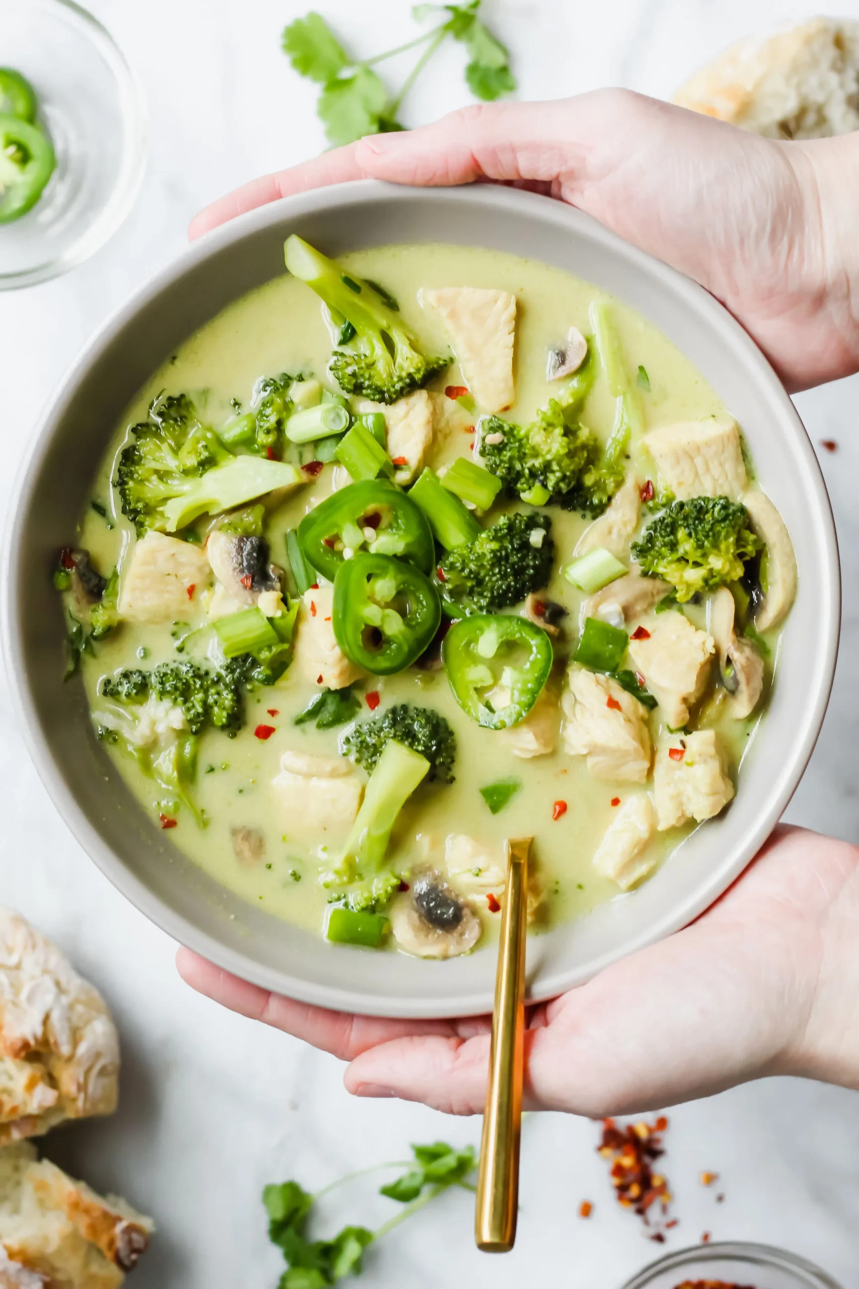 Green Curry Chicken Vegetable Soup