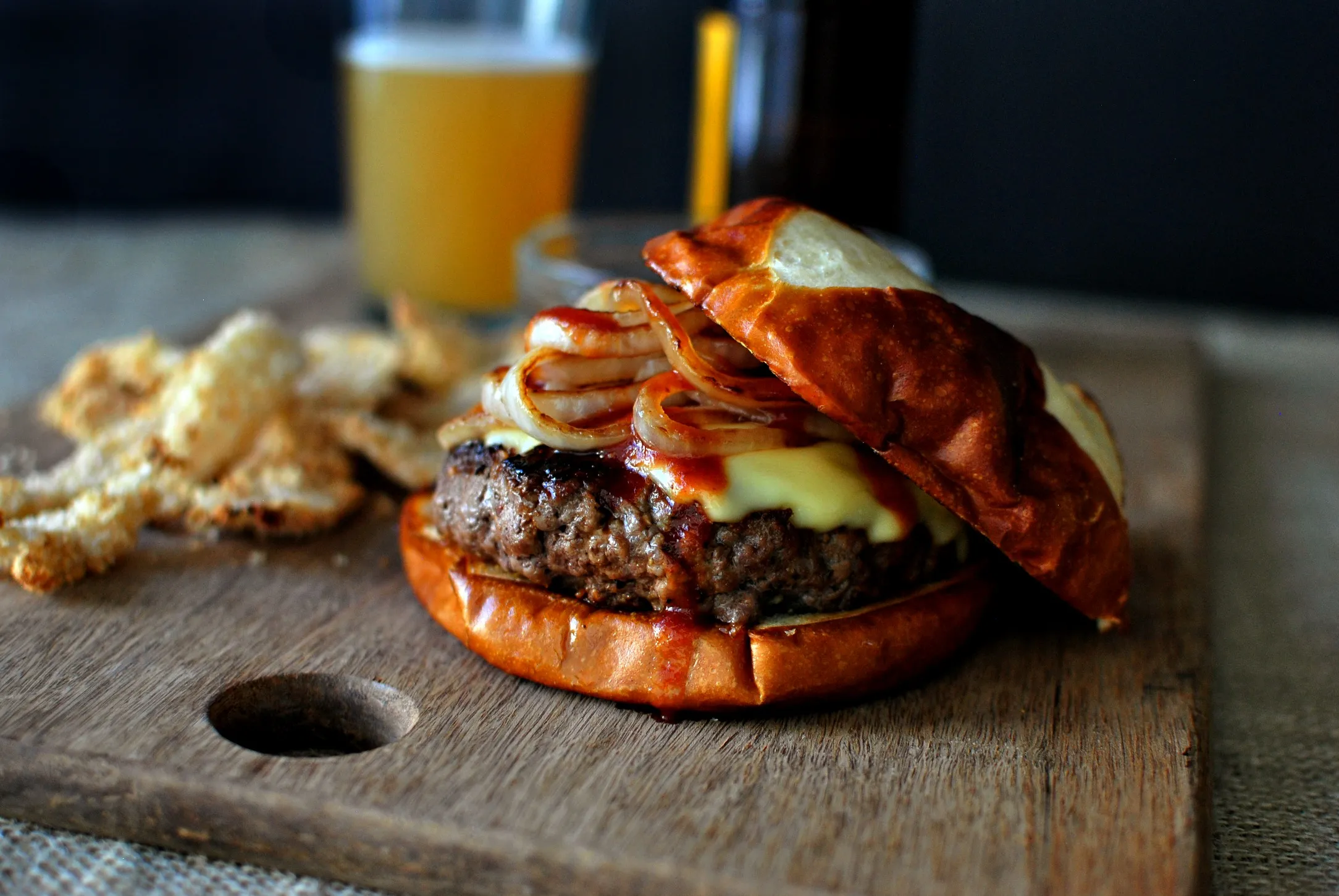 Griddled Steak Burgers with Jarlsberg Sautéed Onions