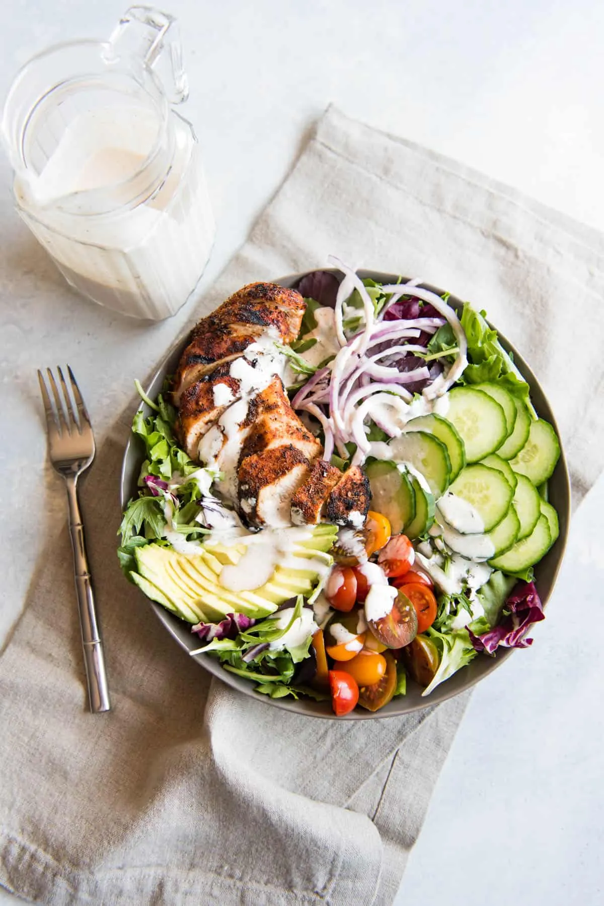 Grilled Cajun Chicken Salad with Creamy Cajun Dressing
