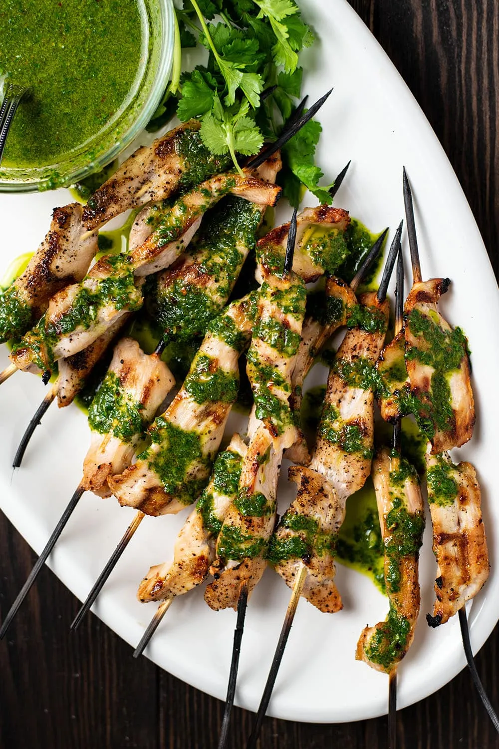 Grilled Chimichurri Chicken Skewers