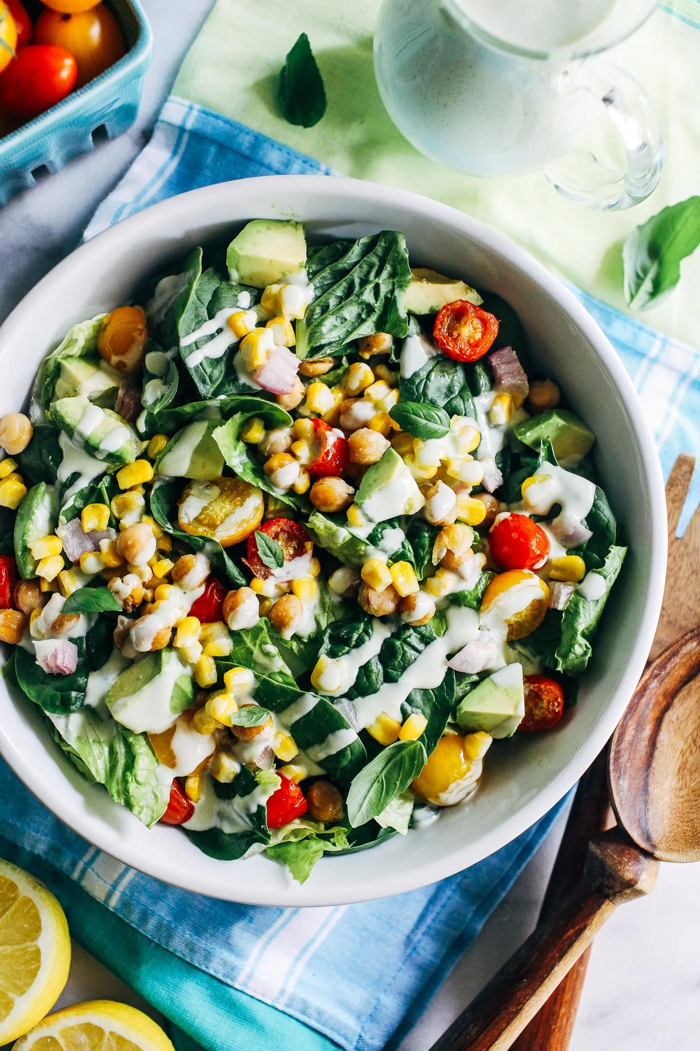 Grilled Corn and Basil Salad
