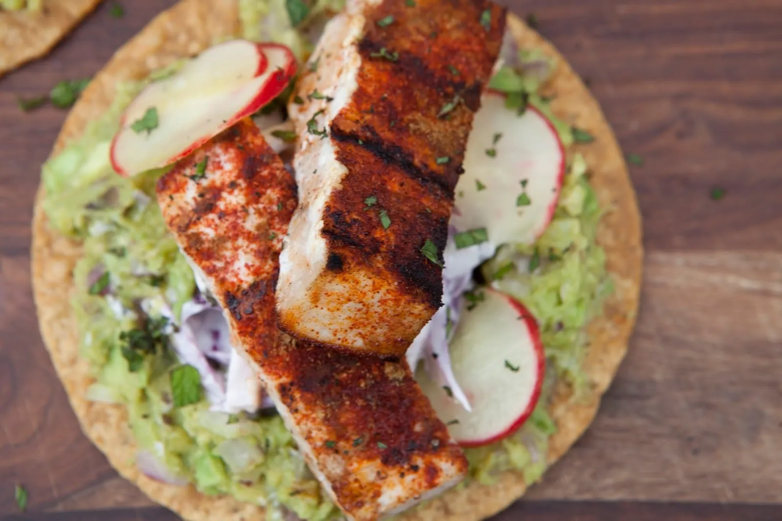 Grilled Fish Tostada Salad