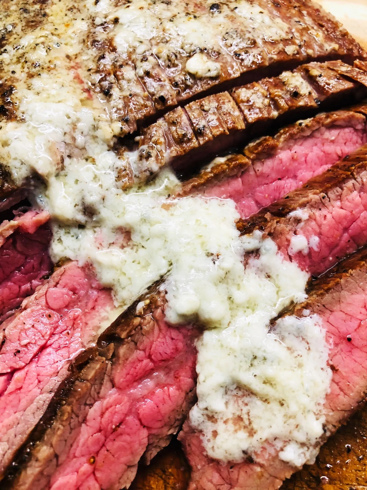 Grilled Flank Steak with Buffalo Blue Cheese Butter