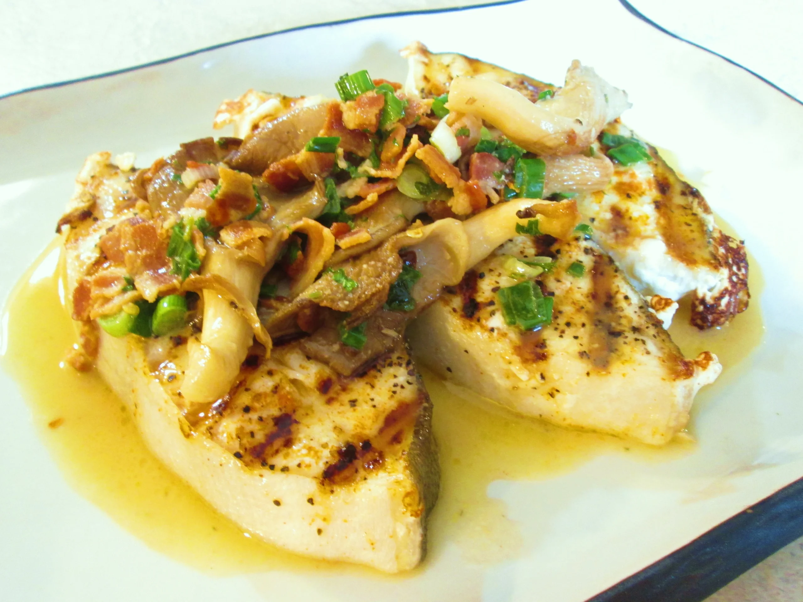Grilled Halibut with Lemon Sauce