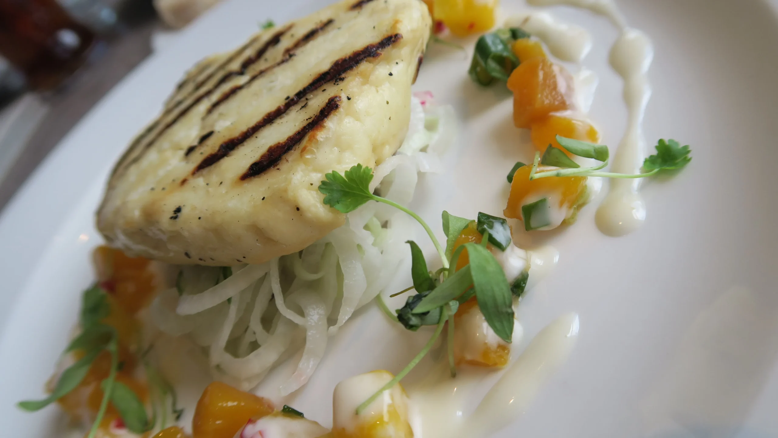 Grilled Halloumi with Mango Virgin Sauce