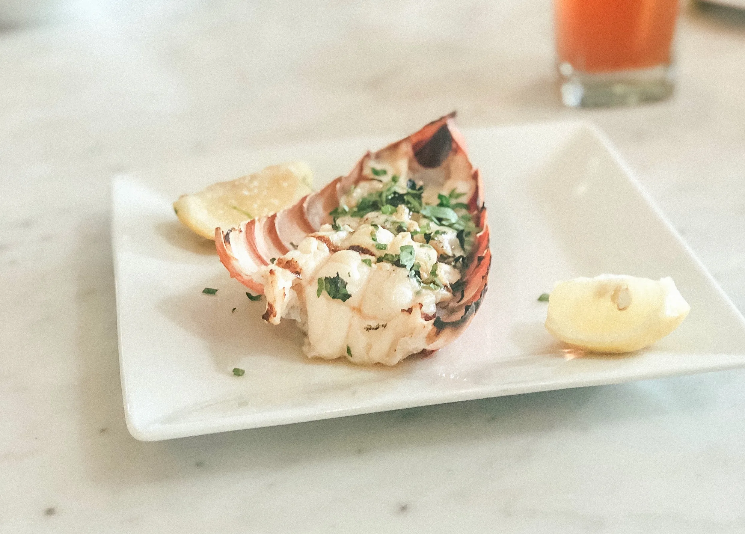 Grilled Lobster Tails with Sriracha Butter