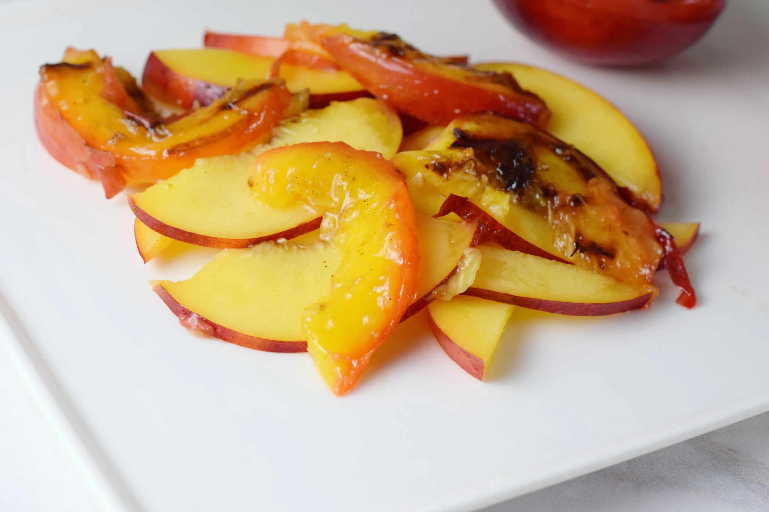 Grilled Nectarines and Plums with Vanilla Bean Syrup