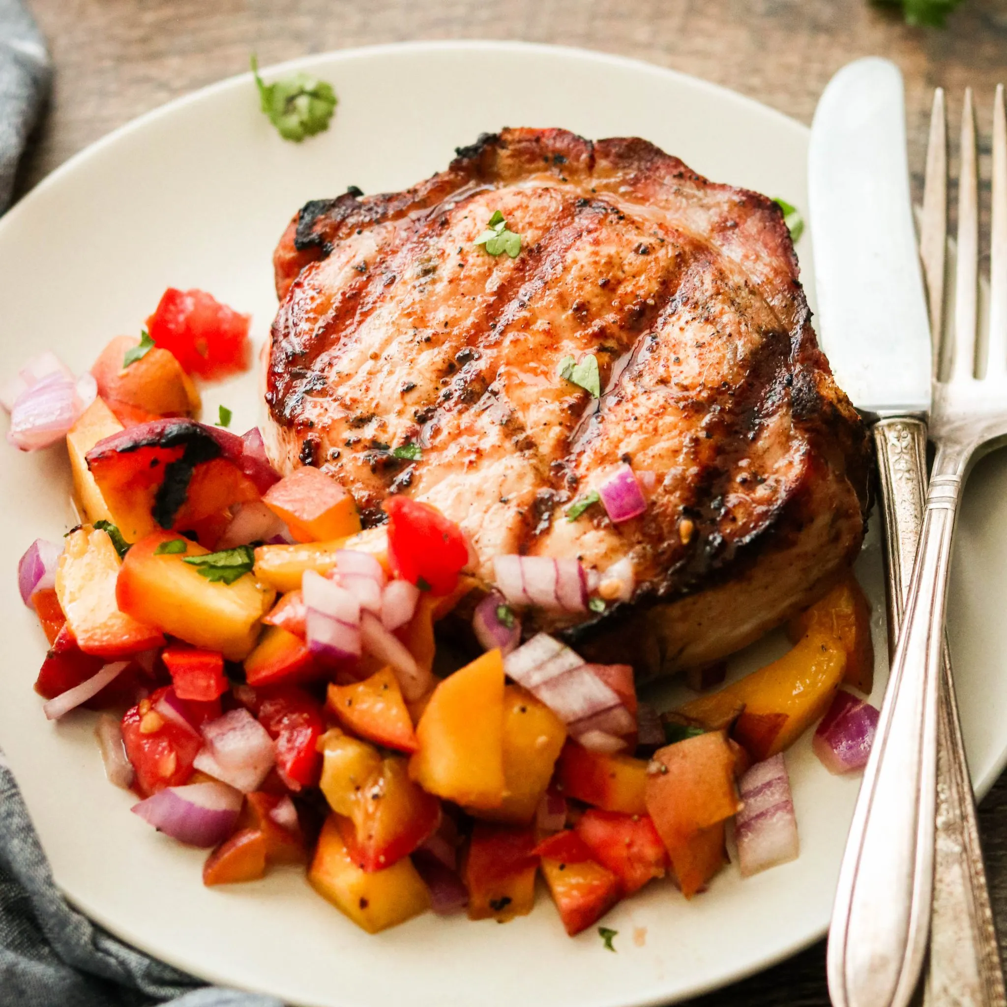 Grilled Peach Pork Chops