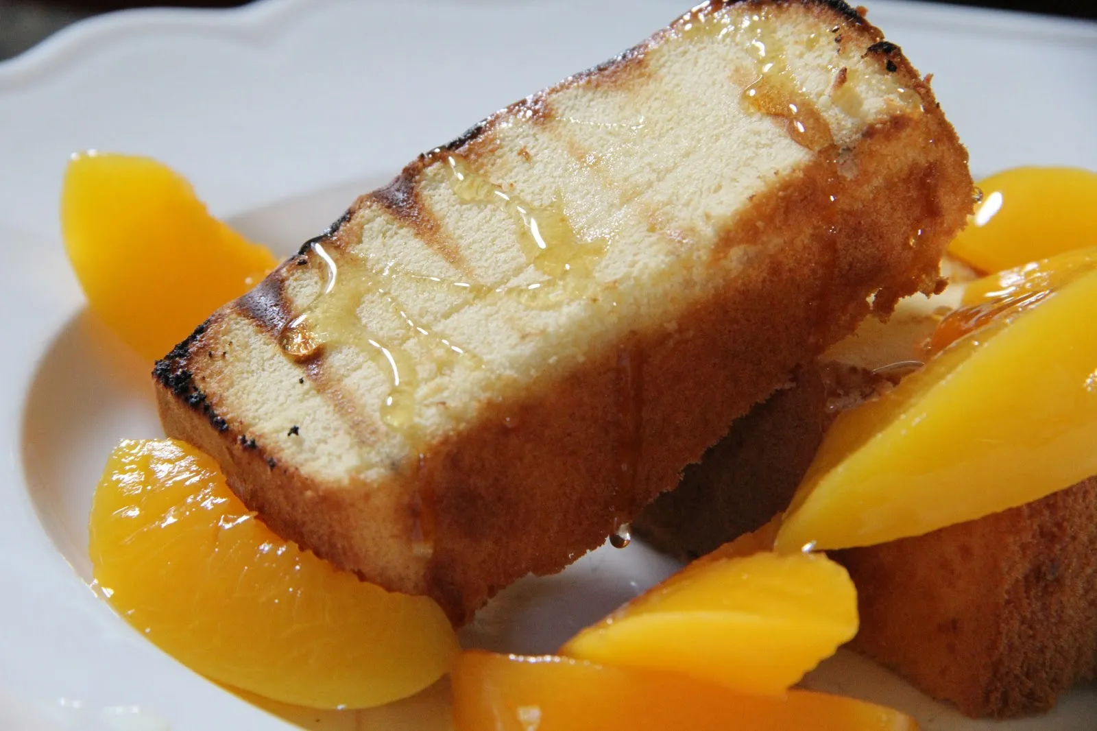 Grilled Pound Cake and Peaches