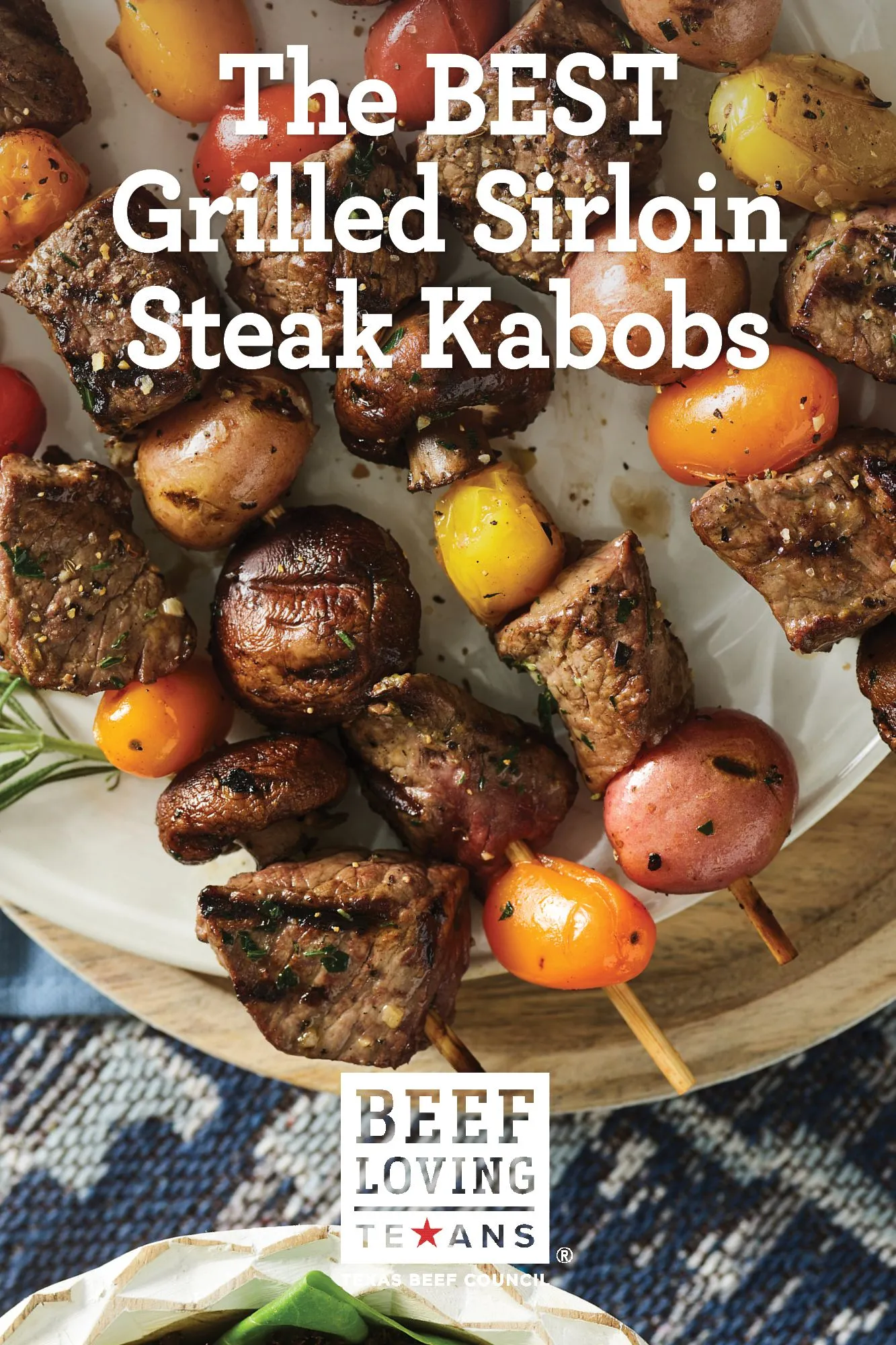 Grilled Sirloin Steak Kabobs with Garlic Rosemary Butter