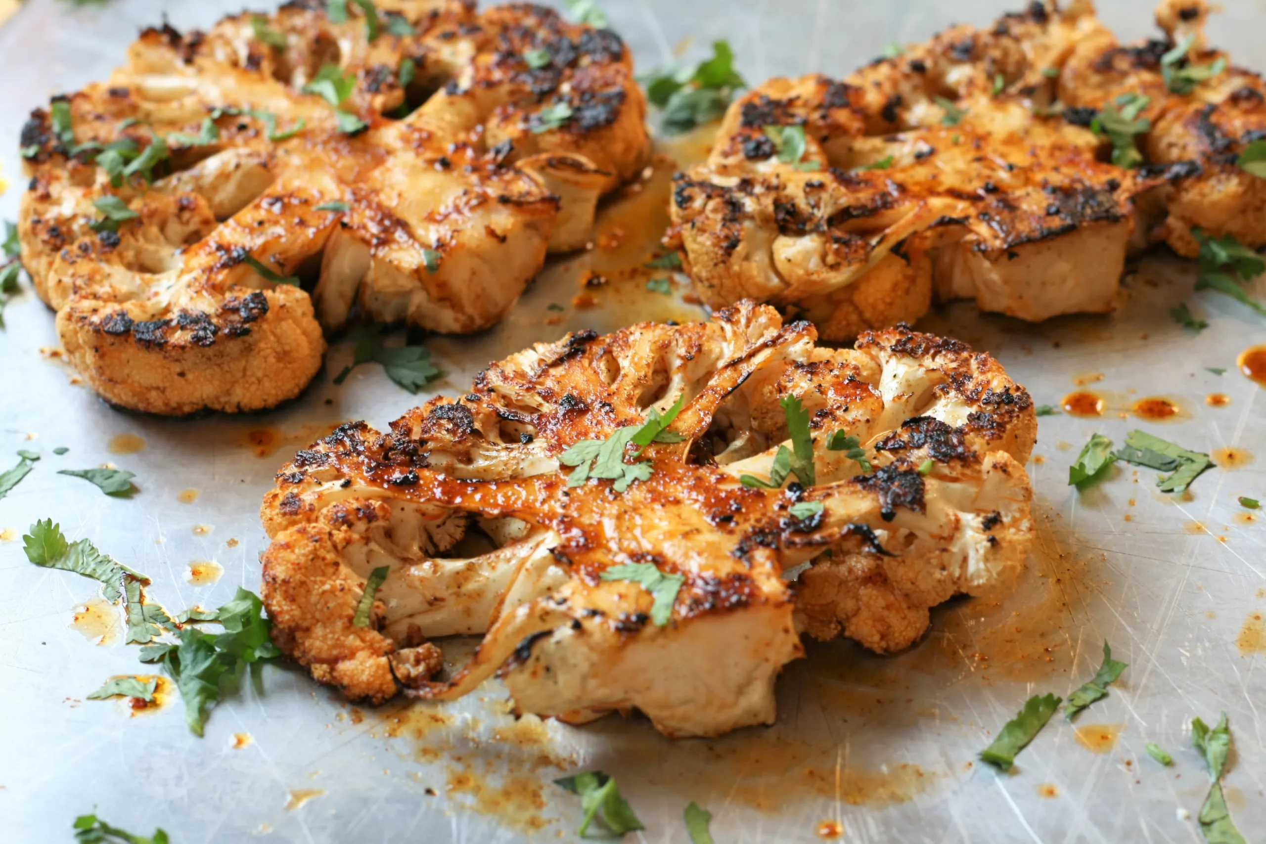 Grilled Spicy Cauliflower Steaks