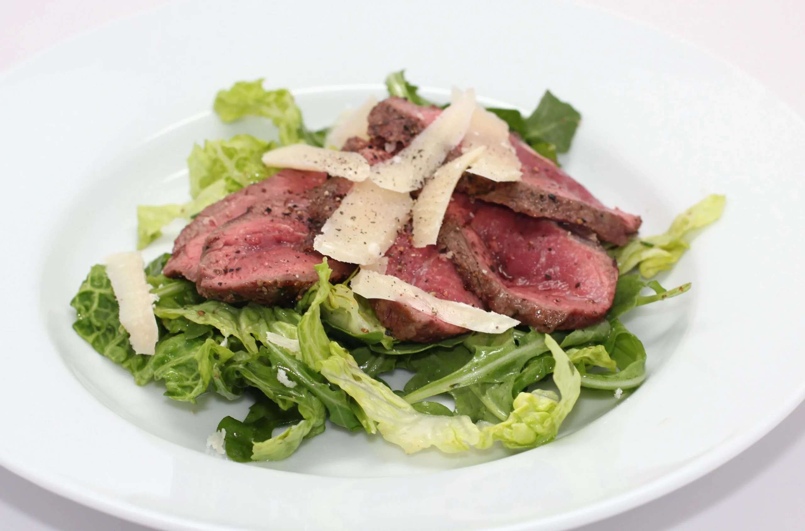 Grilled Steak with Baby Arugula and Parmesan