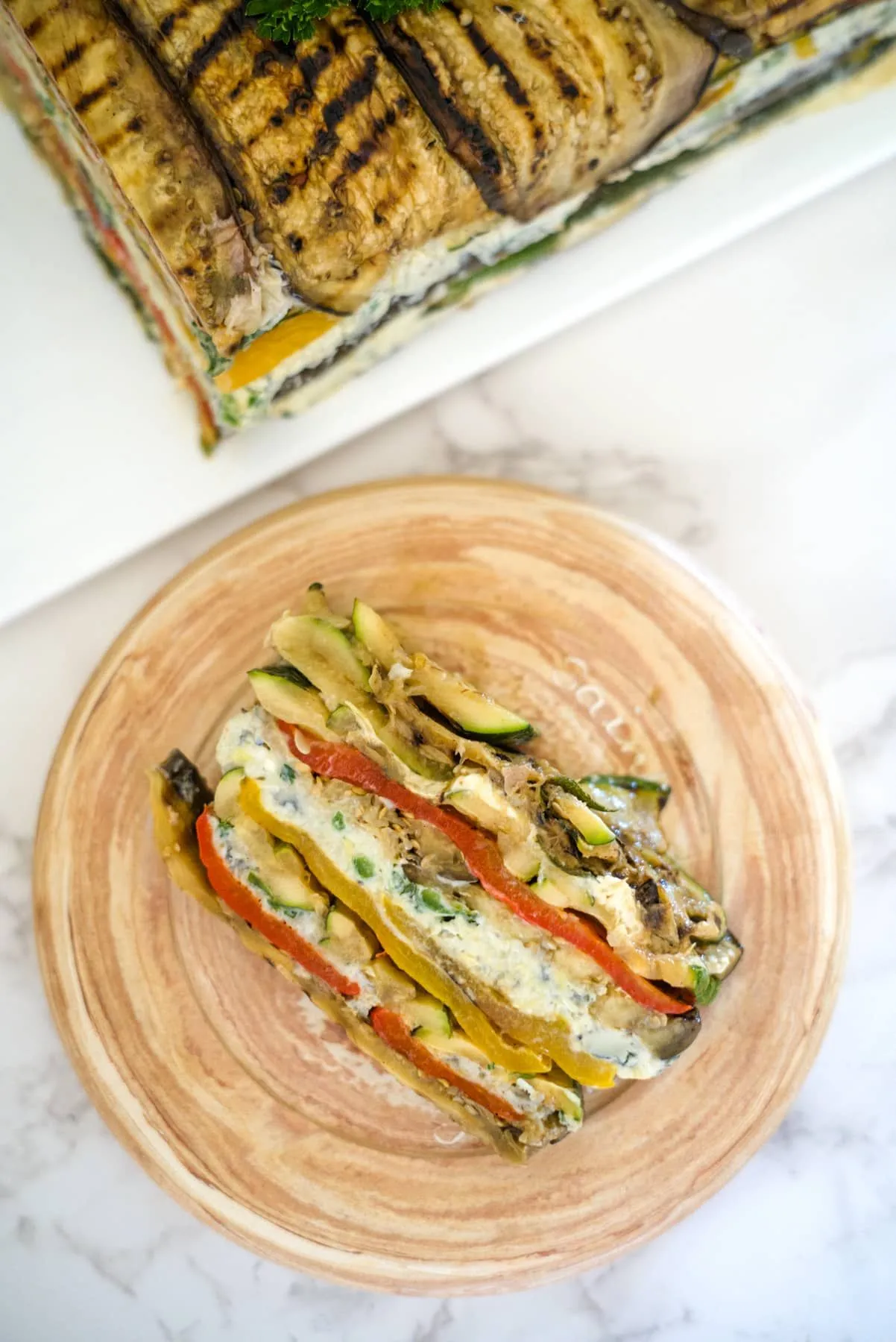 Grilled Vegetables with Goat Cheese and Pine Nuts