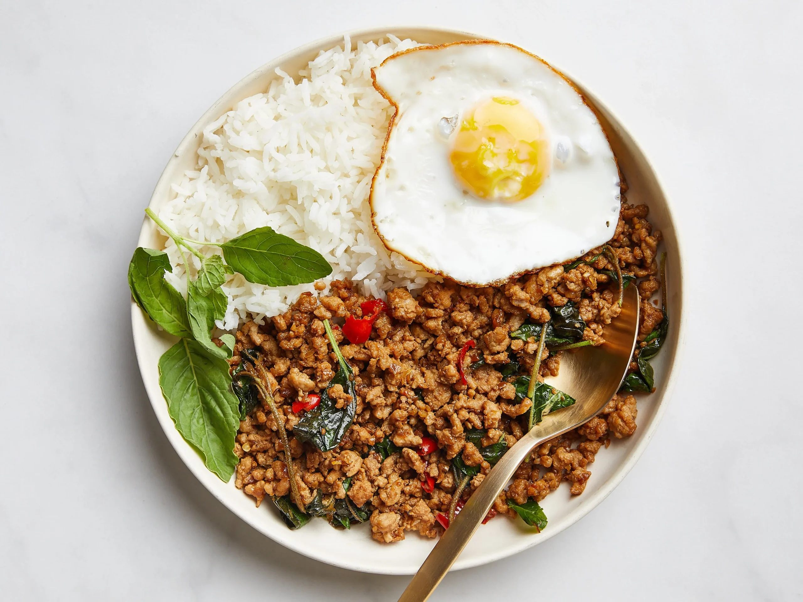 Ground Pork Stir Fry with Holy Basil