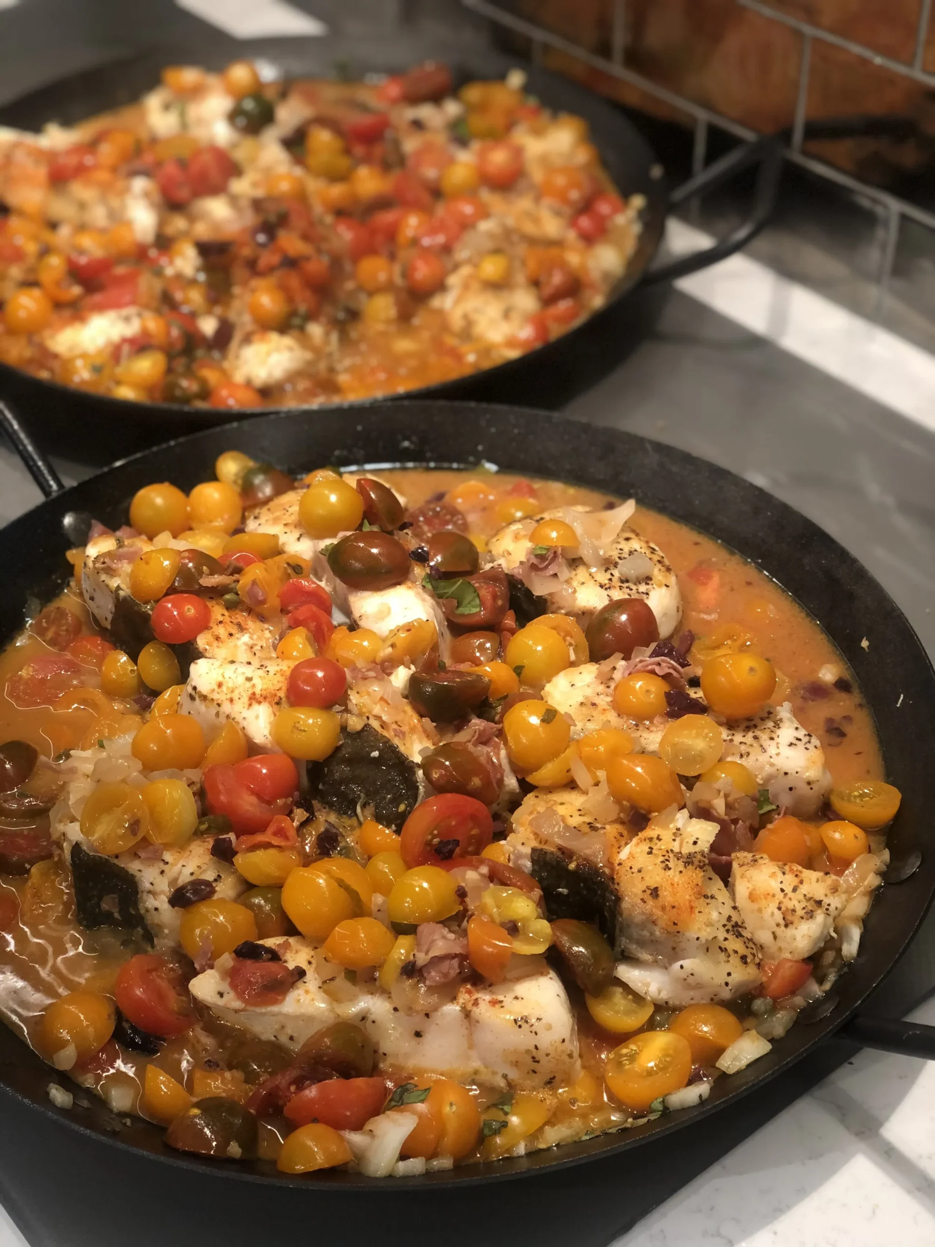 Halibut with Raw Puttanesca Salsa