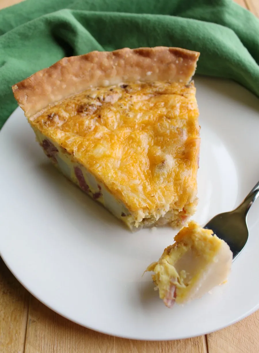 Ham Potato and Cheese Quiche