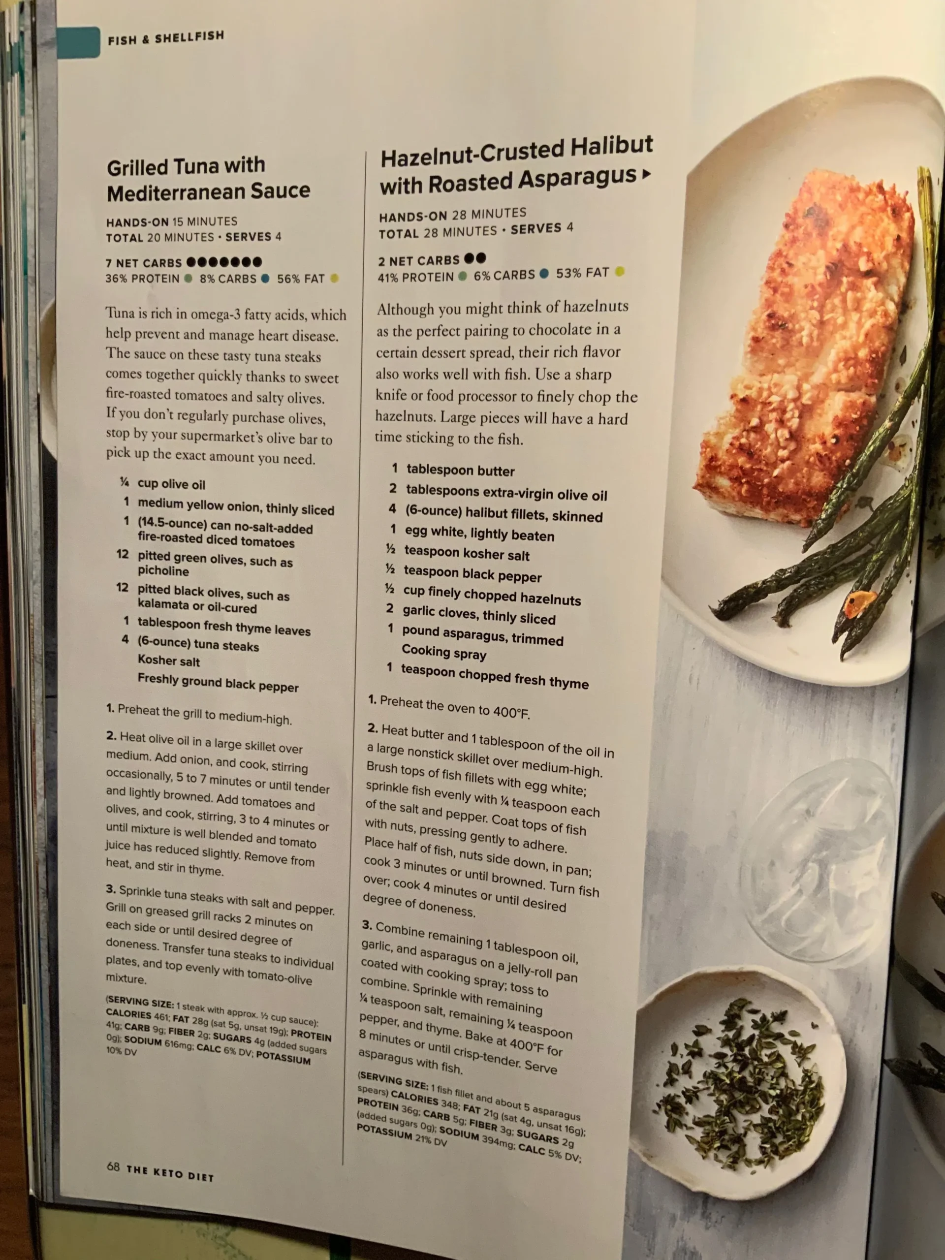 Hazelnut Crusted Halibut with Roasted Asparagus