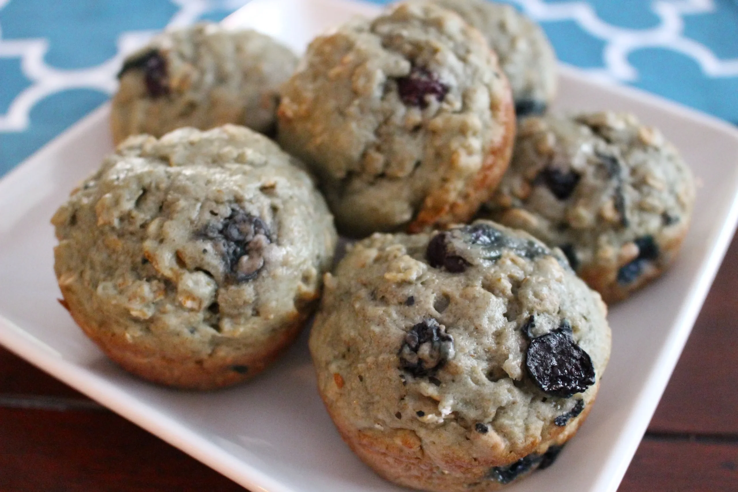 Healthier Bakery Style Blueberry Yogurt Muffins